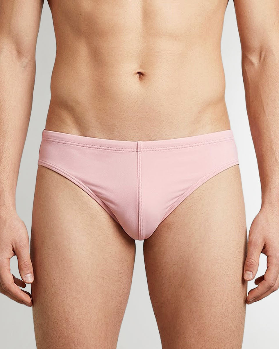 Sean & Val Racer Brief Paloma — men's swim brief, model full body front view
