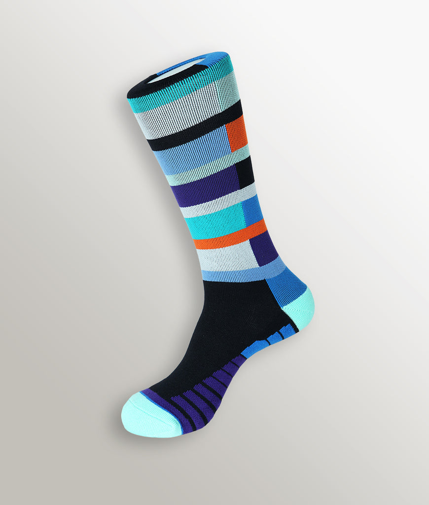 Unsimply Stitched Switch Stripe Athletic Sock Unsimply Stitched Switch Stripe Athletic Sock Grey-blue-black