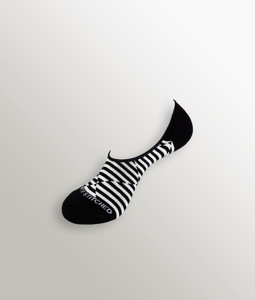 Unsimply Stitched Hazard Stripes No Show Sock Unsimply Stitched Hazard Stripes No Show Sock Black-white
