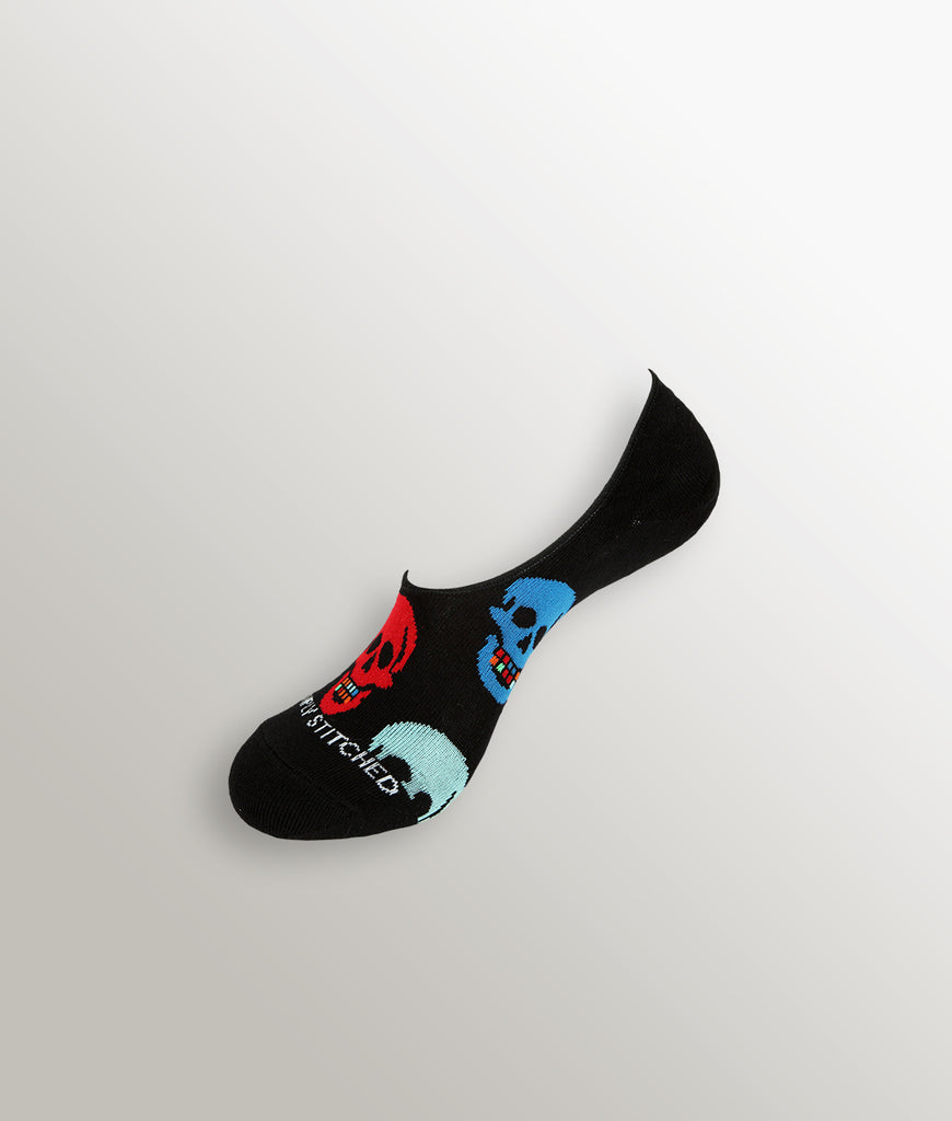 Unsimply Stitched Skulls No Show Sock Unsimply Stitched Skulls No Show Sock Black-multi