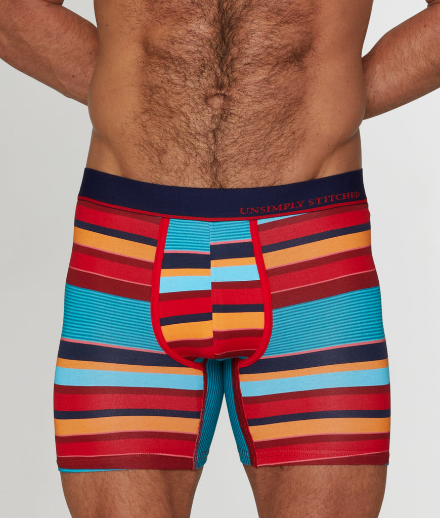 Unsimply Stitched Old School Stripe Boxer Brief Unsimply Stitched Old School Stripe Boxer Brief Orange-red-blue