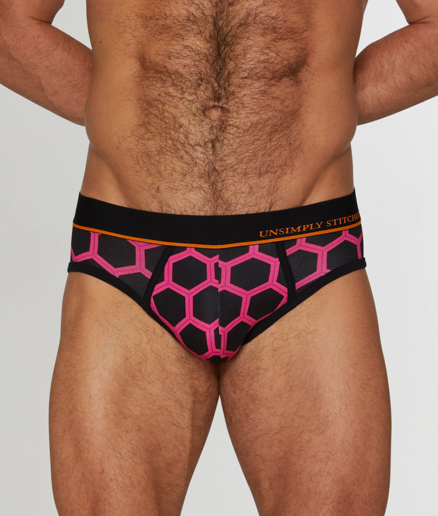 Unsimply Stitched Hive Brief Unsimply Stitched Hive Brief Black-pink