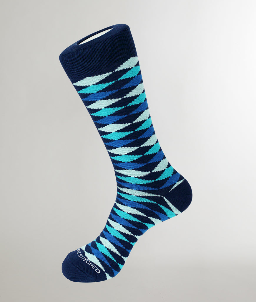 Unsimply Stitched Checkered Diamond Sock Unsimply Stitched Checkered Diamond Sock Blue-multi