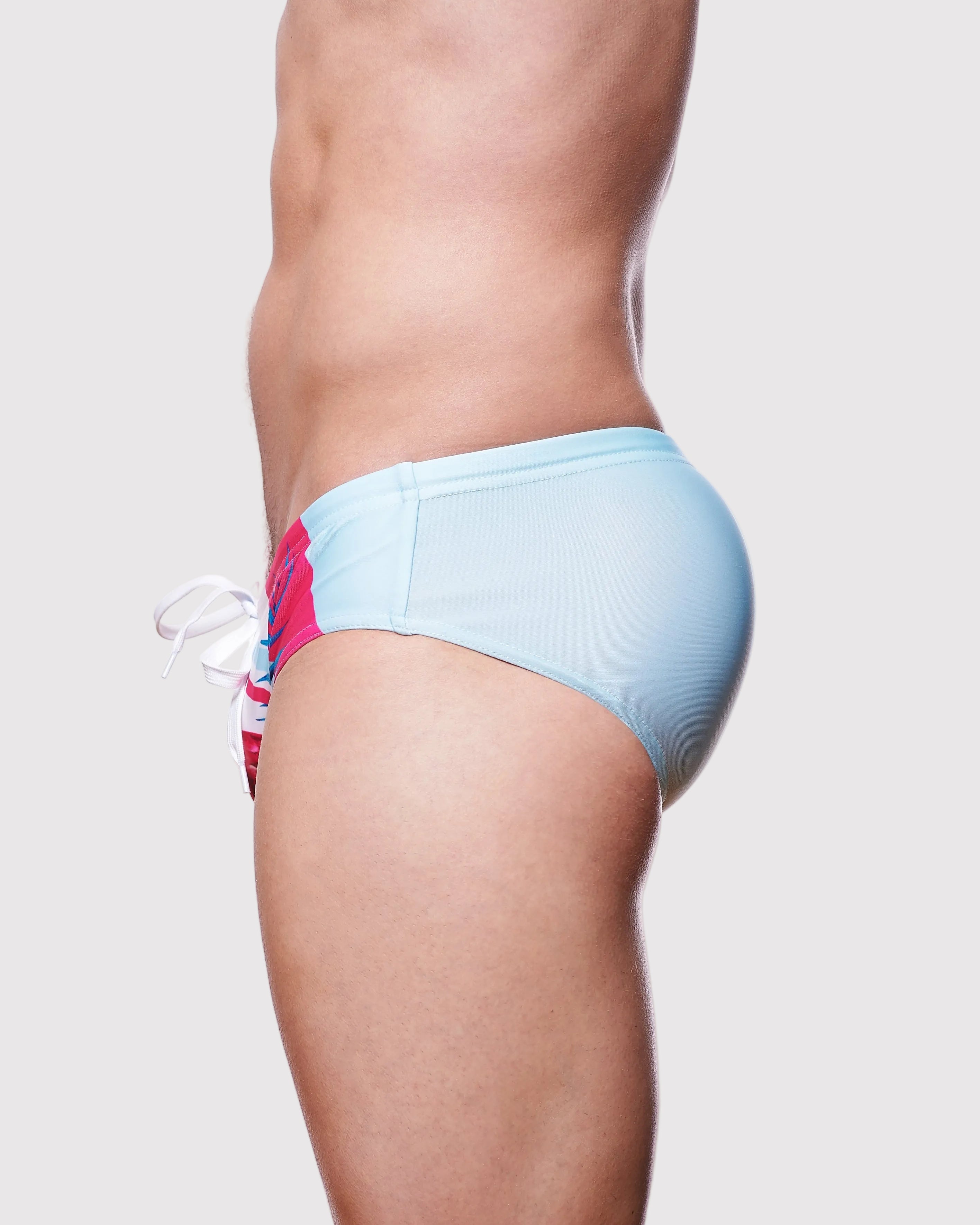 Wayne Flamingo Paradise Speedo Flamingo Colors - men's swim brief side view