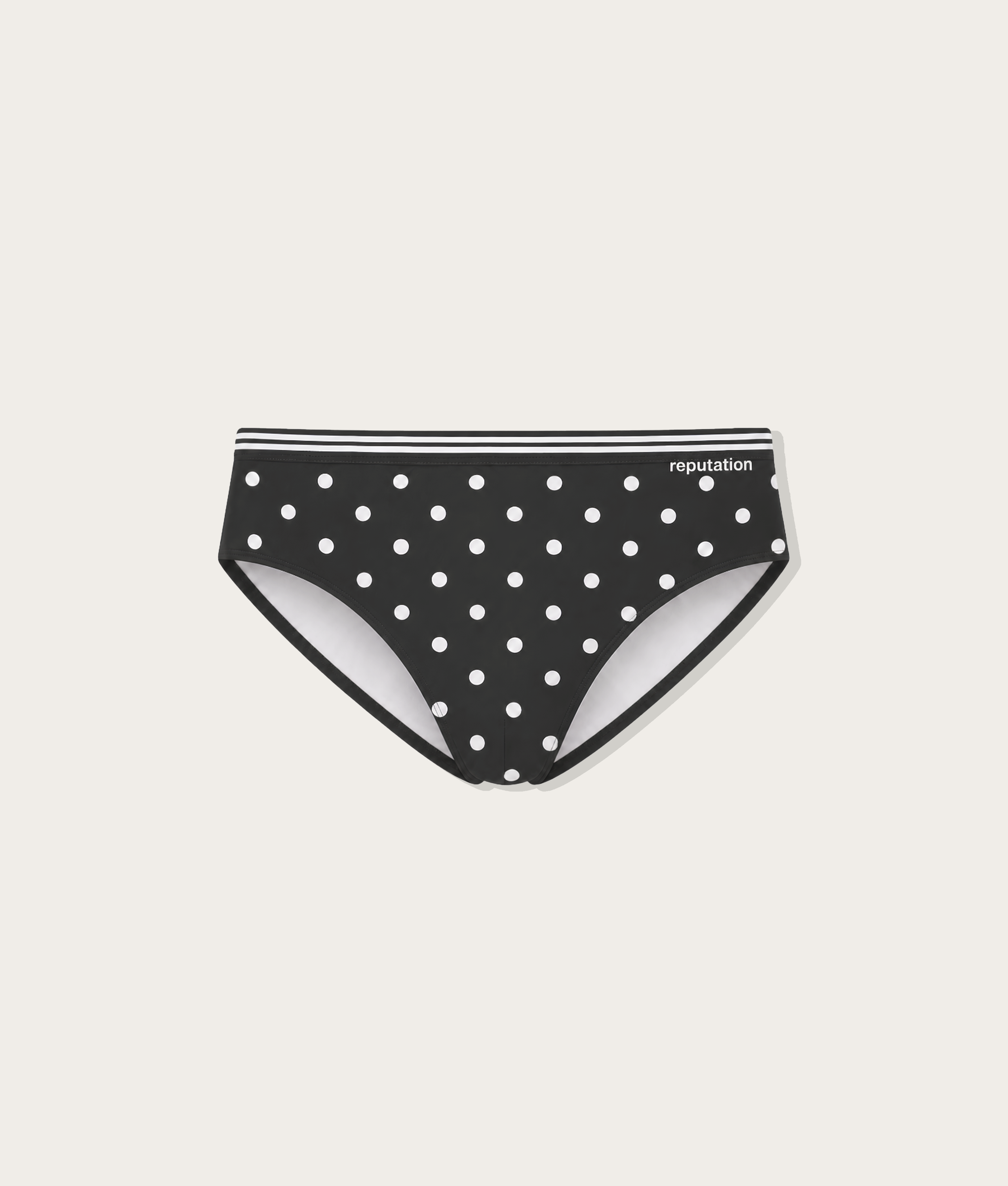 Reputation Swim Brief Sunga 02 Black Polka Dots — men's swim brief poolside lifestyle chlorine-resistant
