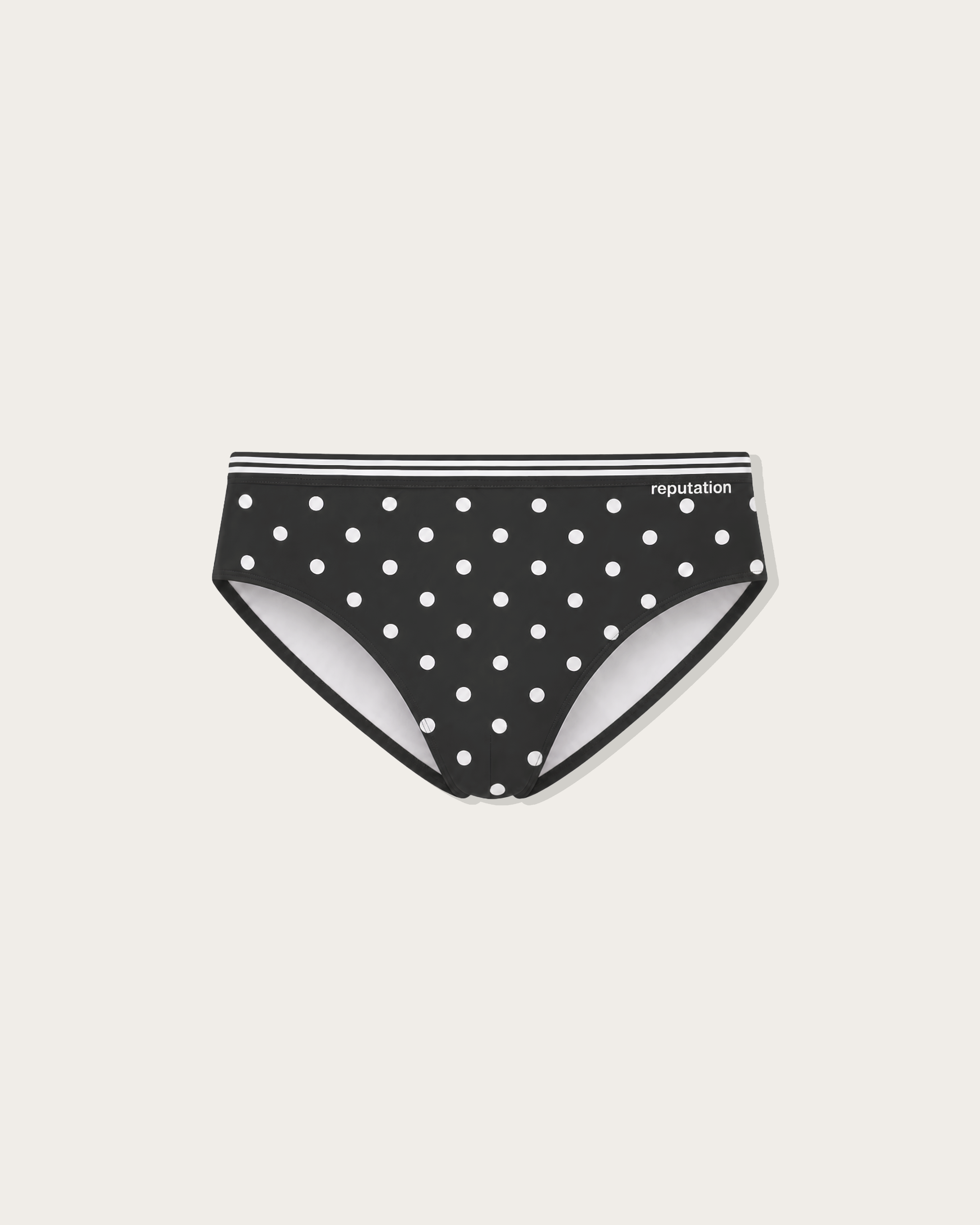 Reputation Swim Brief Sunga 02 Black Polka Dots — men's swim brief poolside lifestyle chlorine-resistant