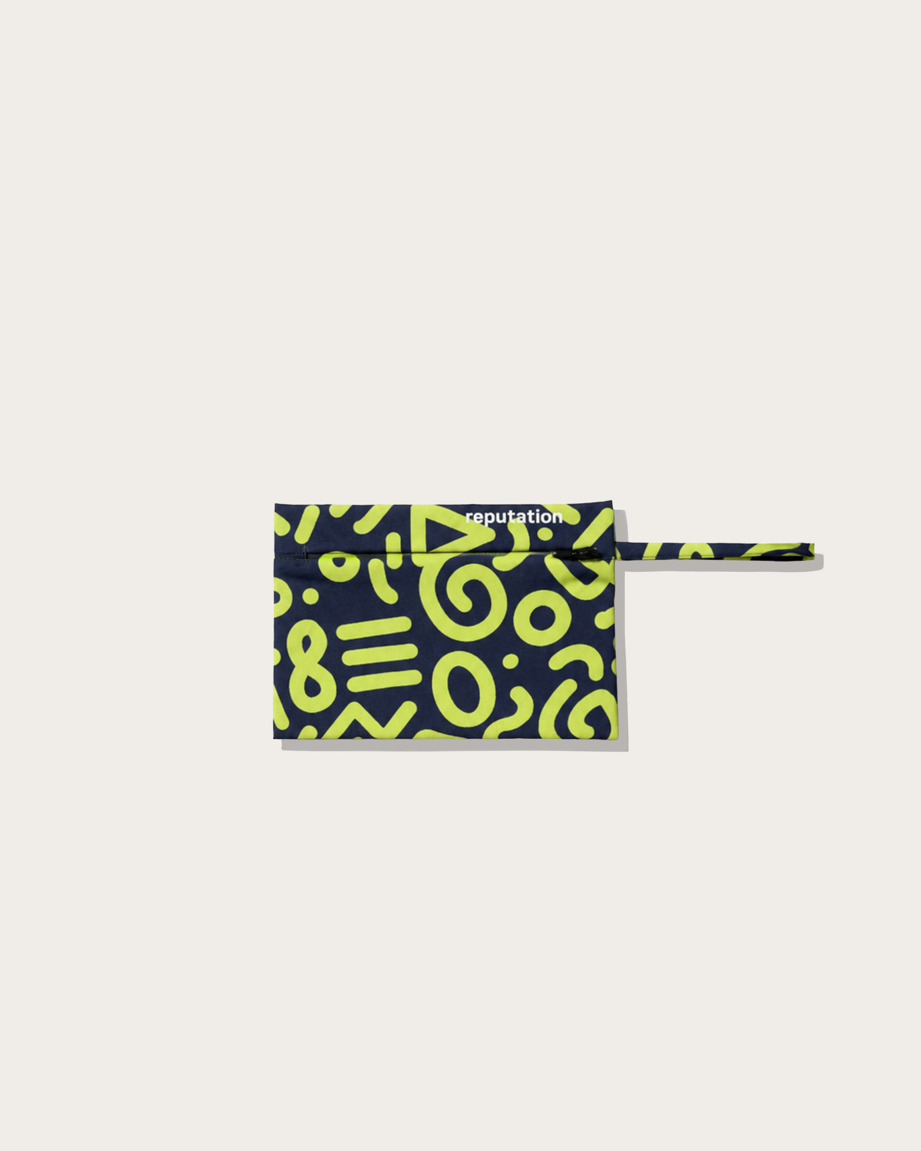 Reputation Sunga 02 Blue Neon Glyph — sunga brief detail and pouch flatlay
