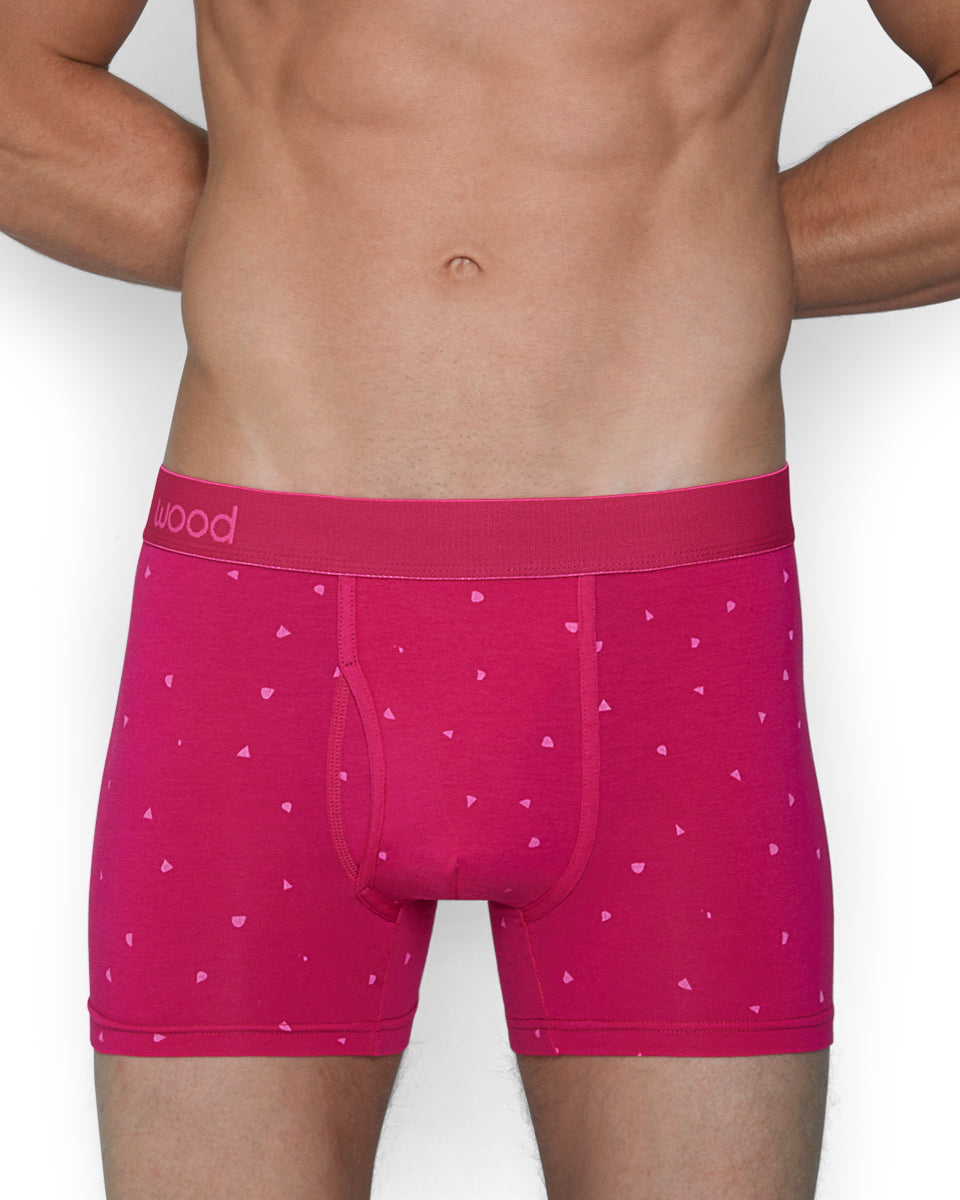 Wood Boxer Brief with Fly Pink-fling