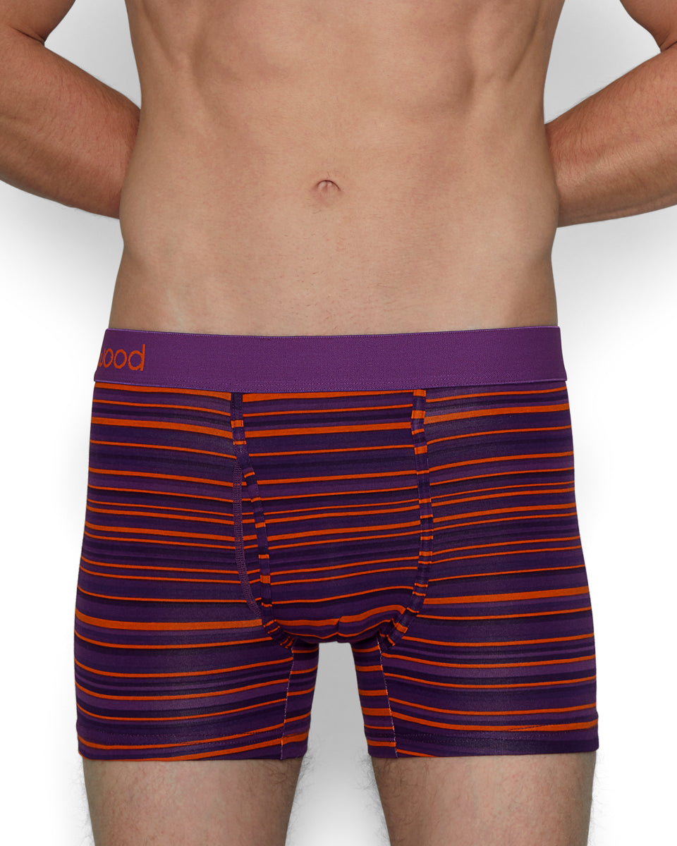 Wood Boxer Brief with Fly Purple-stripe
