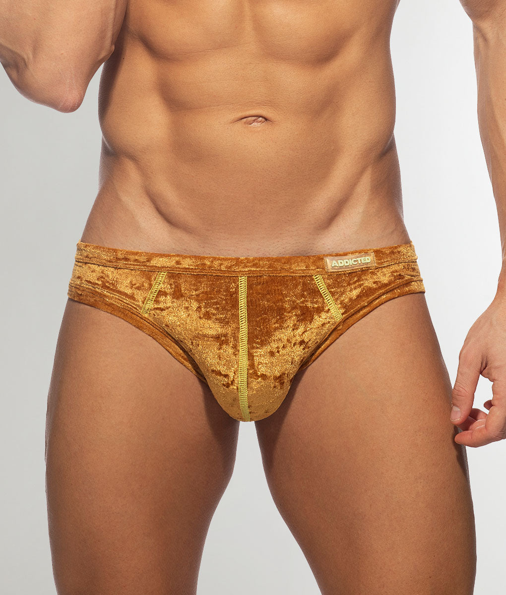 Addicted Velvet Shady Bikini Brief Mustard