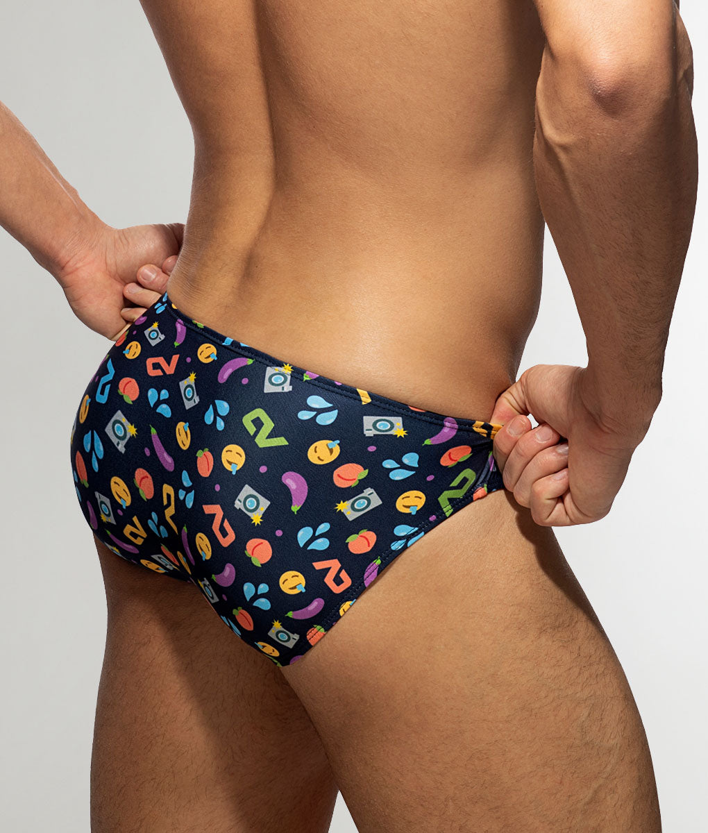 Addicted Emoji Bikini Brief Navy