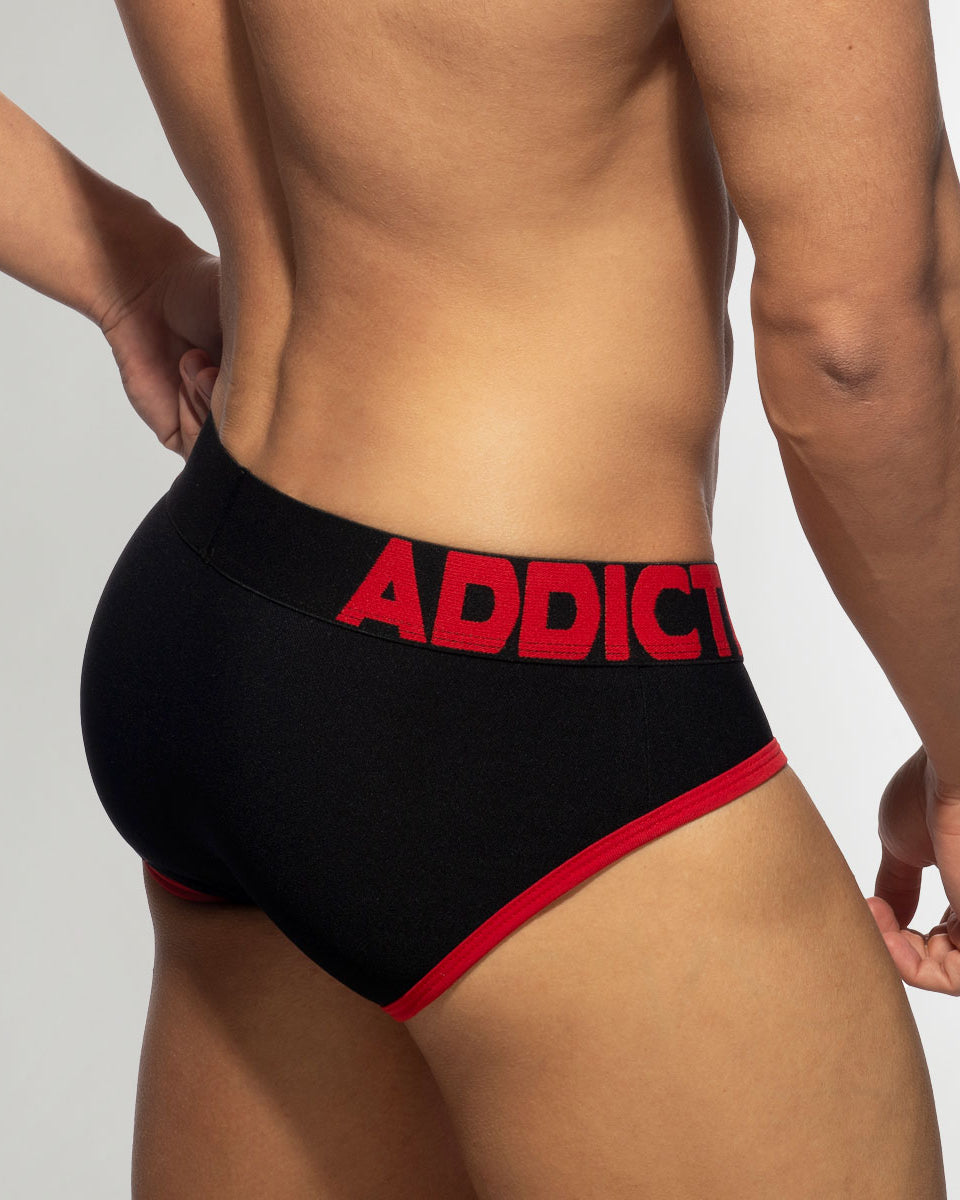 Addicted Tricolor Pique Brief Black