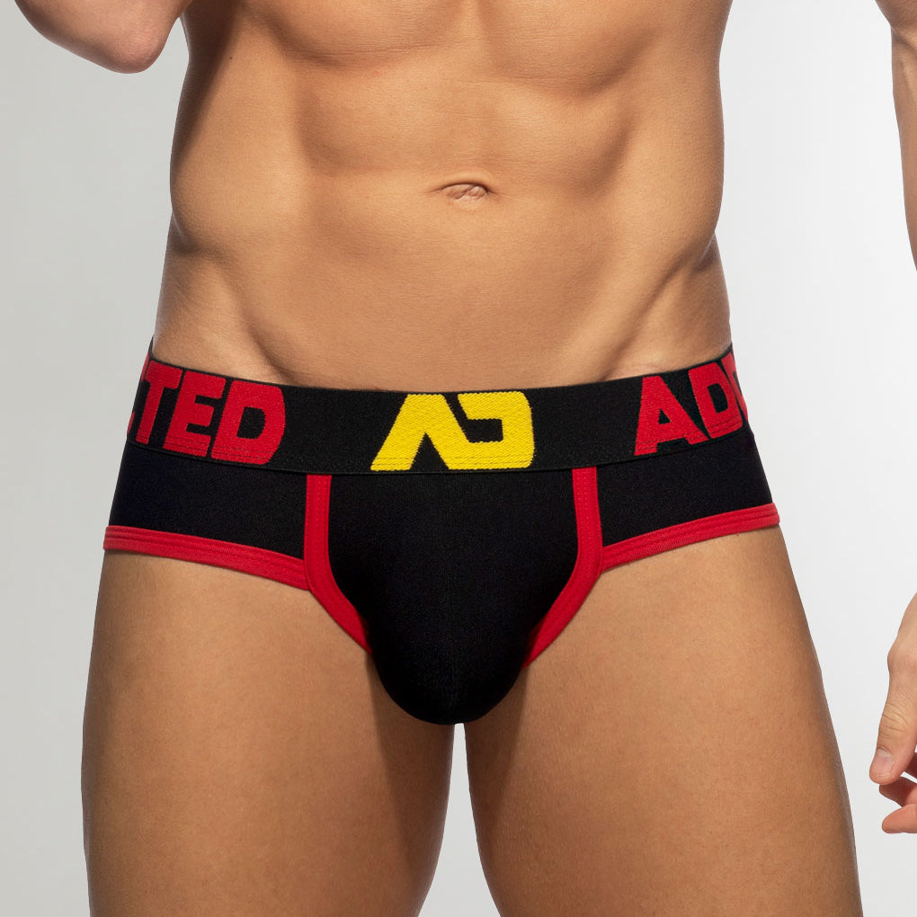 Addicted Tricolor Pique Brief Black