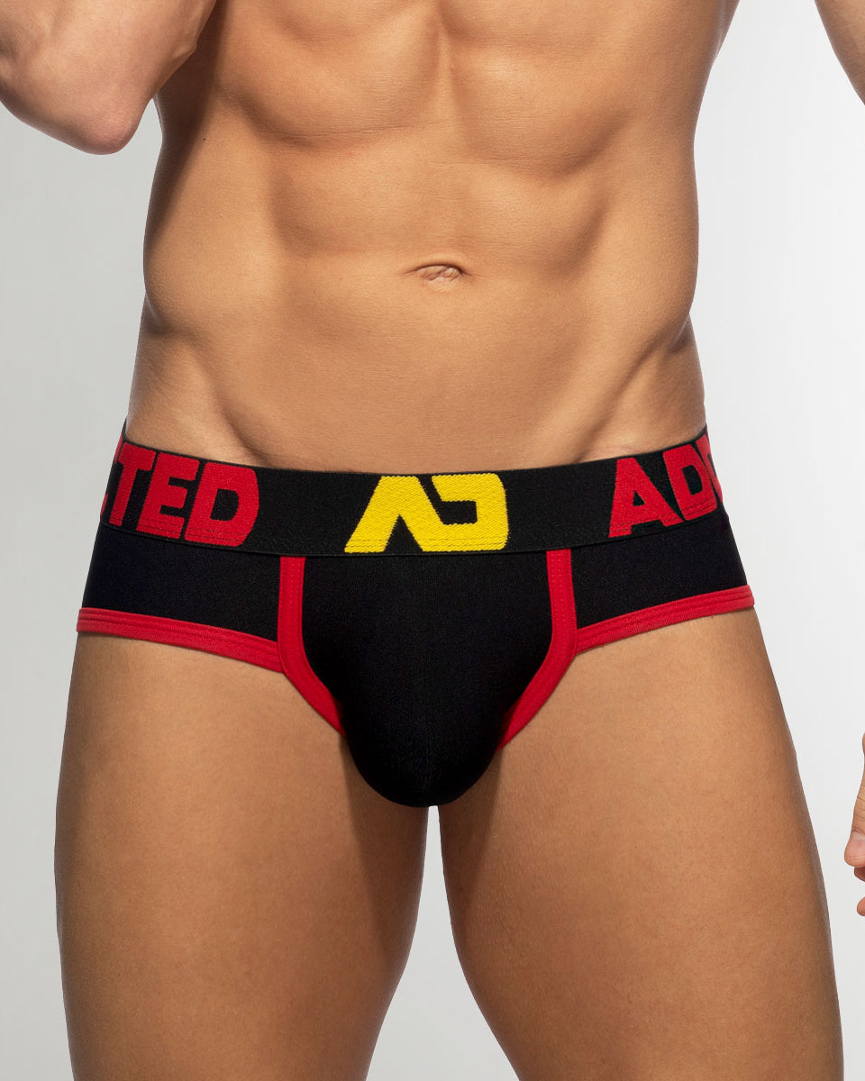 Addicted Tricolor Pique Brief Black