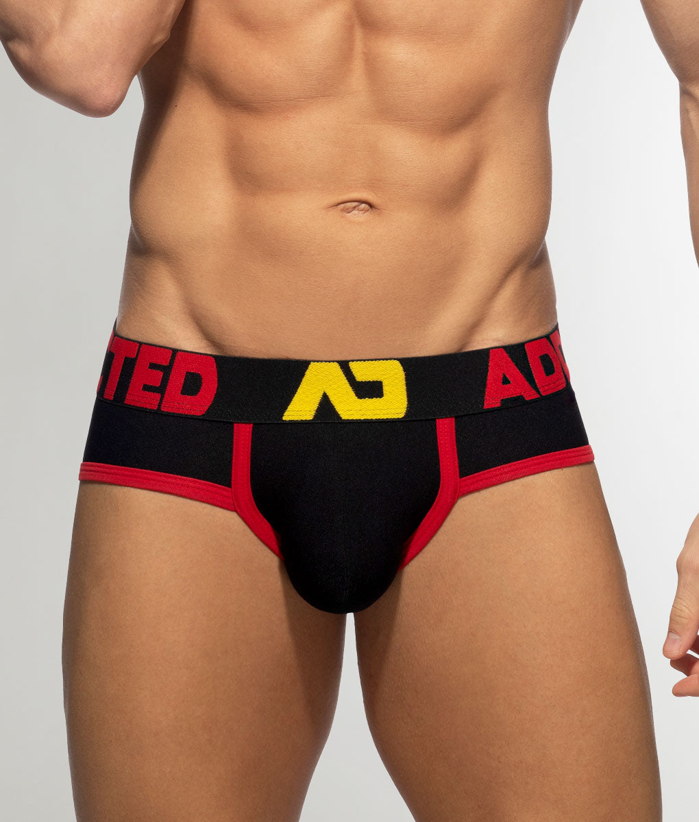 Addicted Tricolor Pique Brief Black