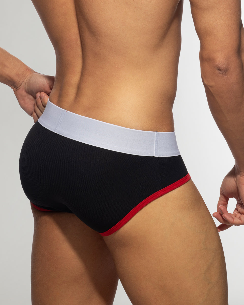 Addicted Black Pique Brief Black
