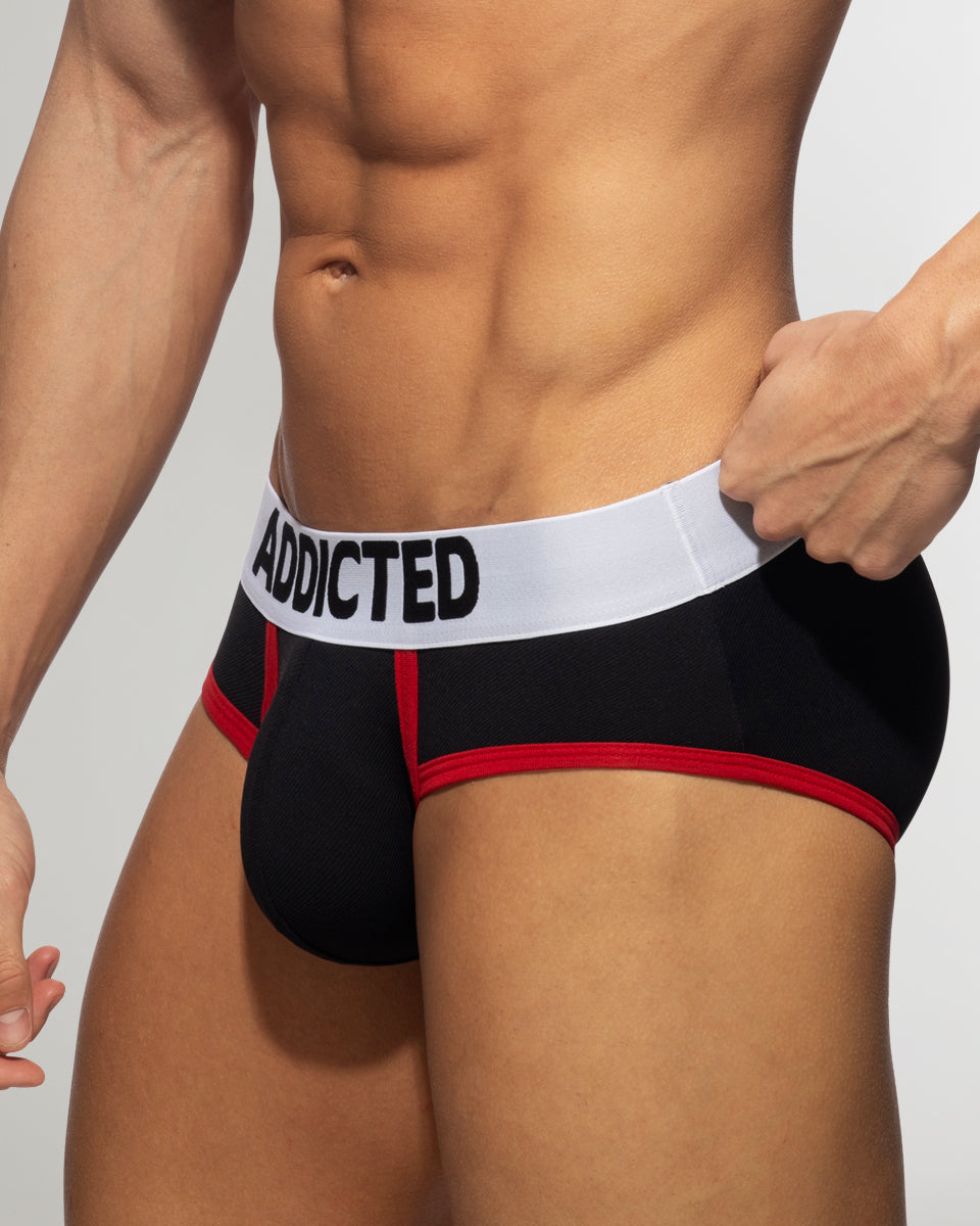 Addicted Black Pique Brief Black