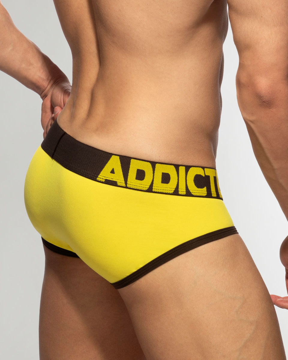 Addicted Naked Feeling Brief Yellow - men's brief with supportive pouch, back view