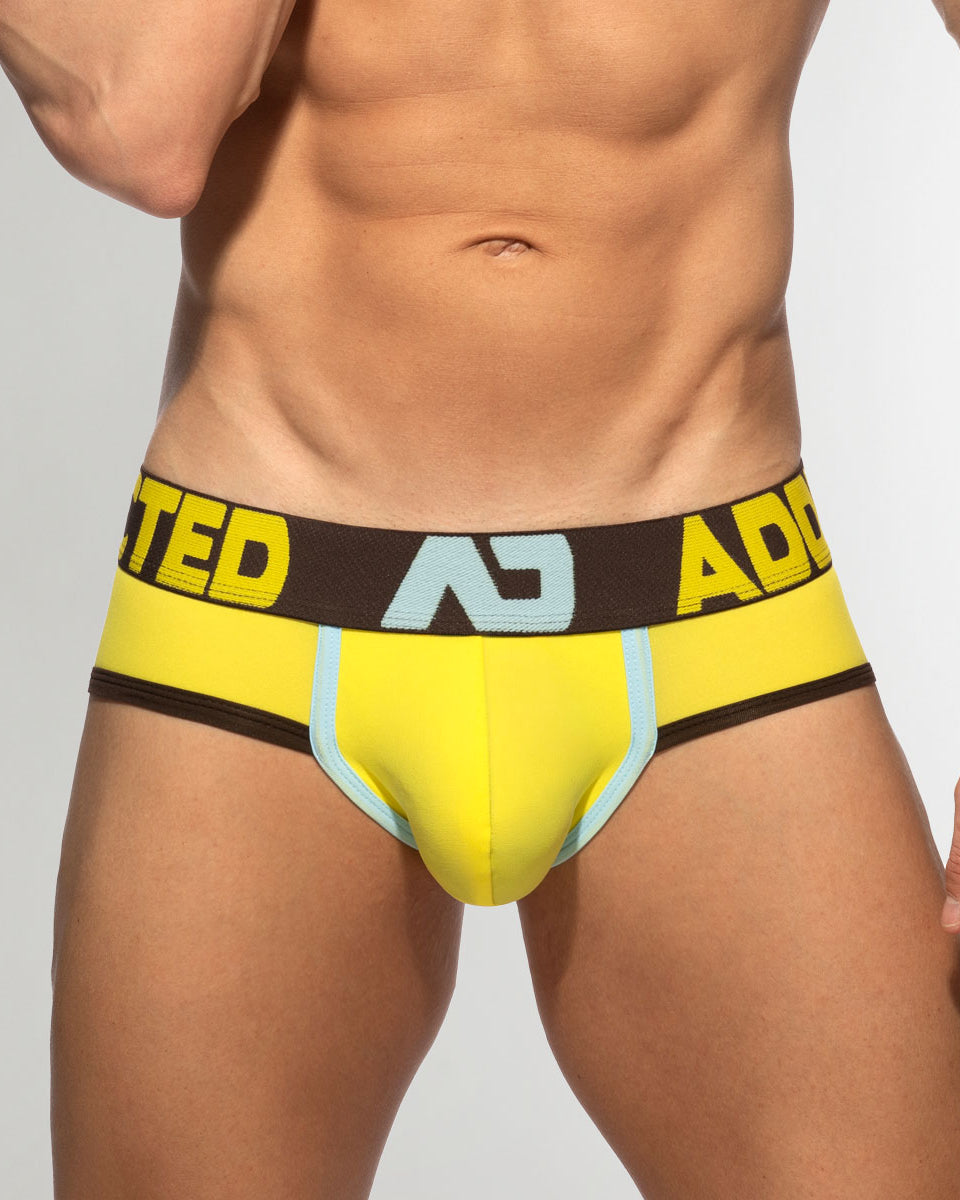 Addicted Naked Feeling Brief Yellow - men's brief with supportive pouch, front view