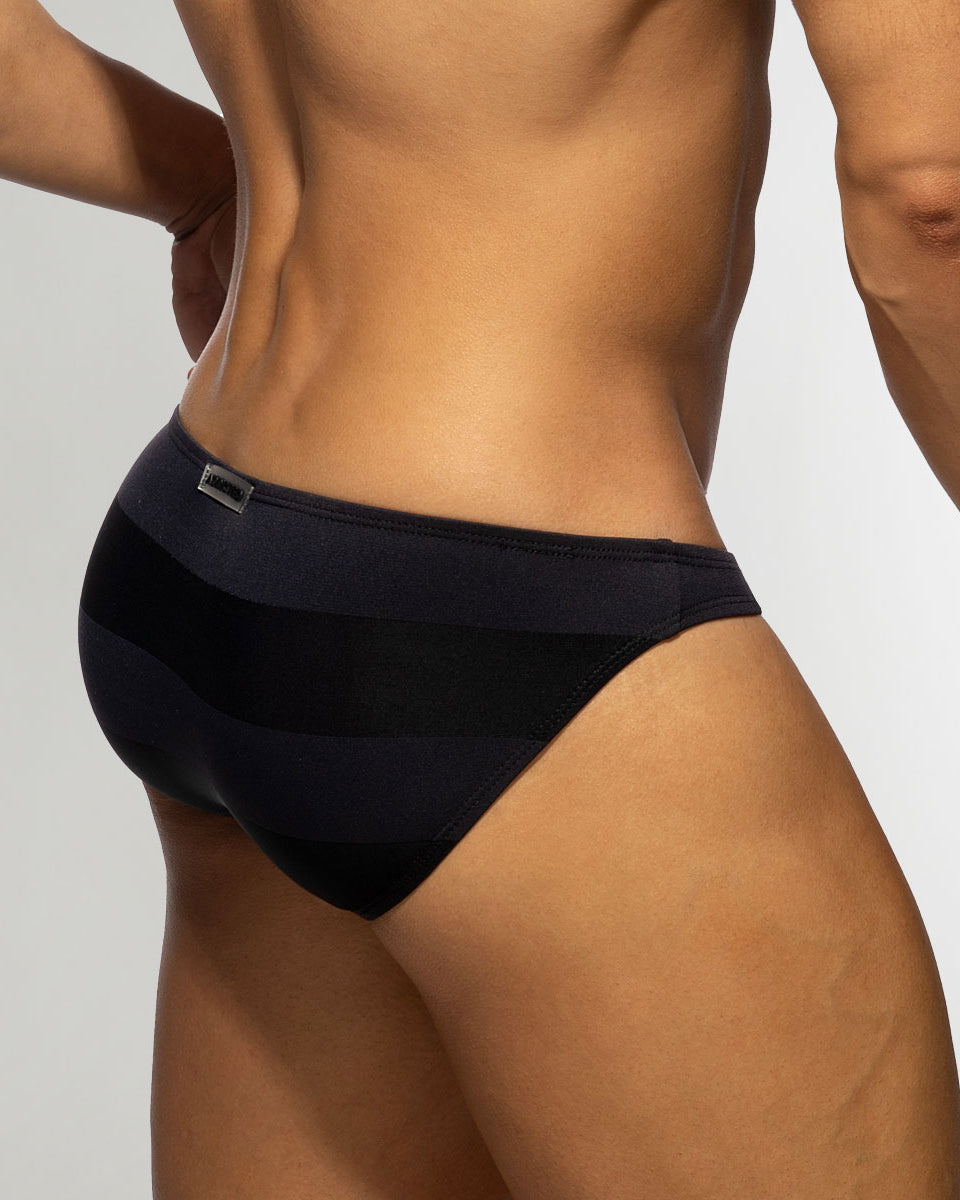 Addicted Thick Stripes Bikini Brief Black