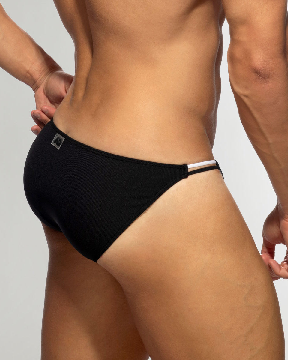 Addicted Sexy Rib Bikini Brief Black
