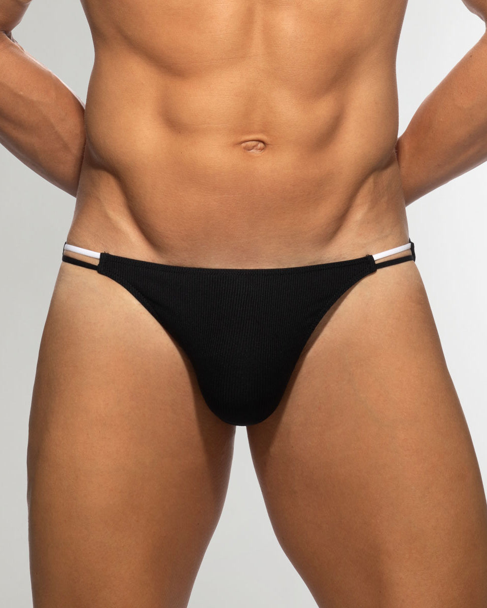 Addicted Sexy Rib Bikini Brief Black