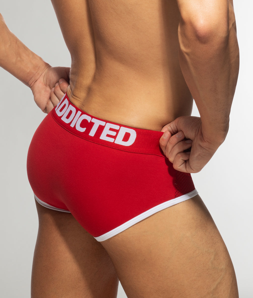 Addicted Mesh-Combi Cotton Brief Red