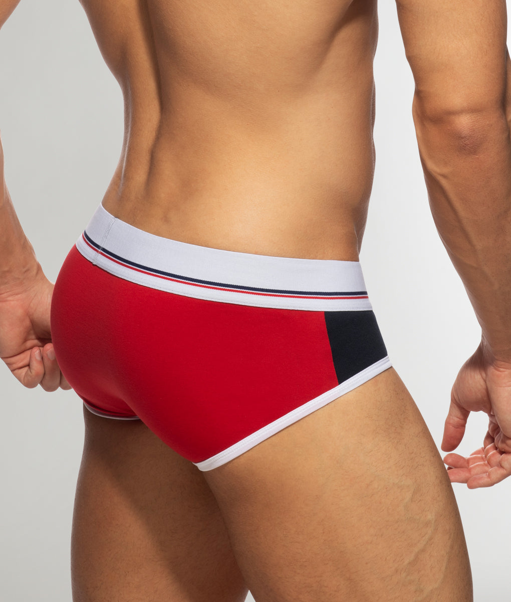 Addicted Velour Panel Brief Red