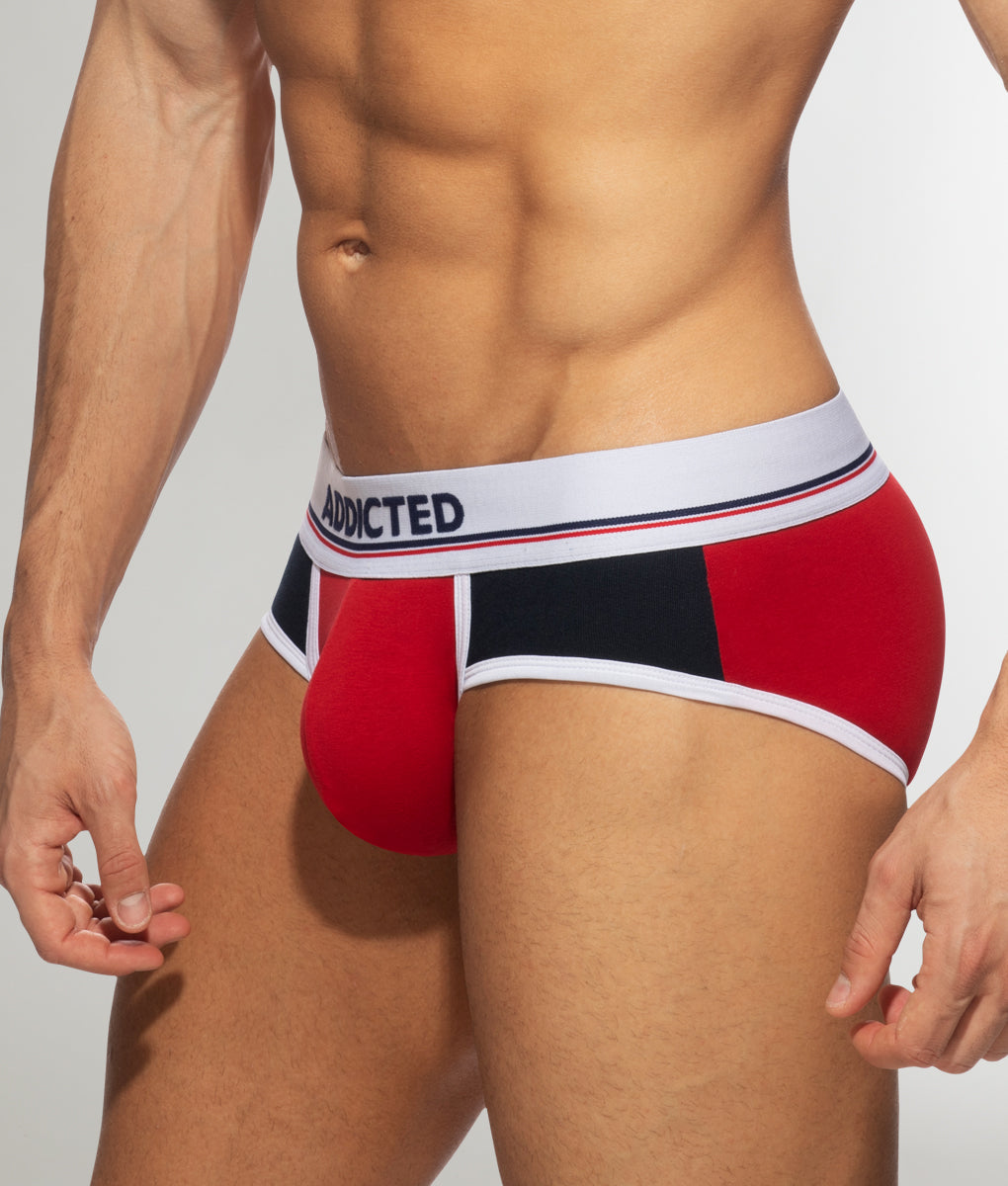 Addicted Velour Panel Brief Red