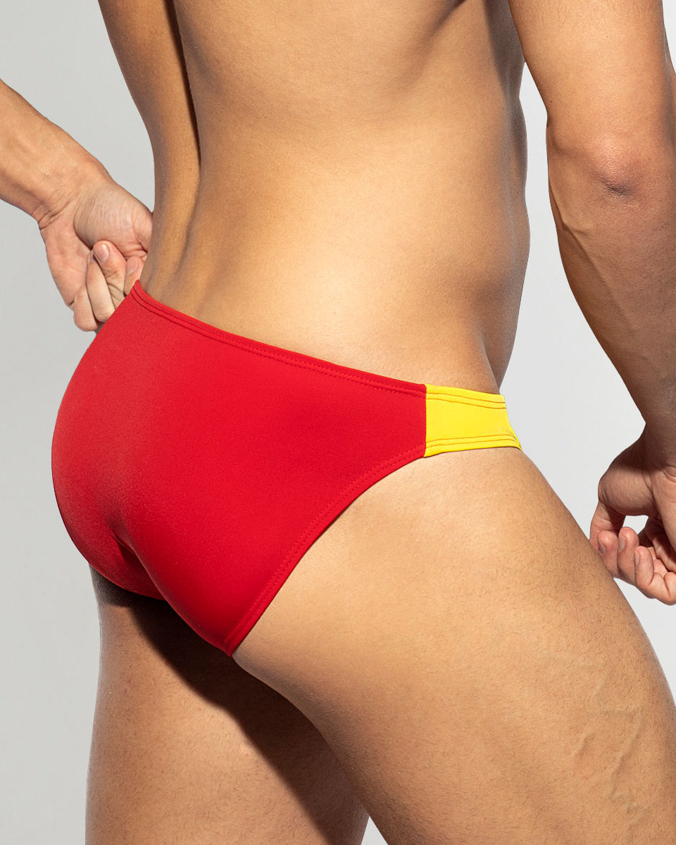 Addicted Flags Swim Brief Yellow