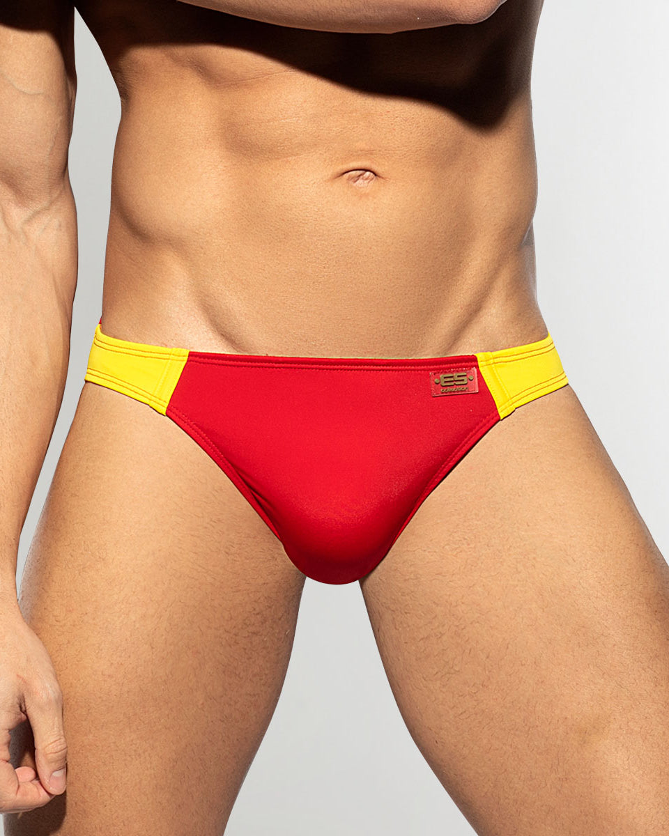 Addicted Flags Swim Brief Yellow