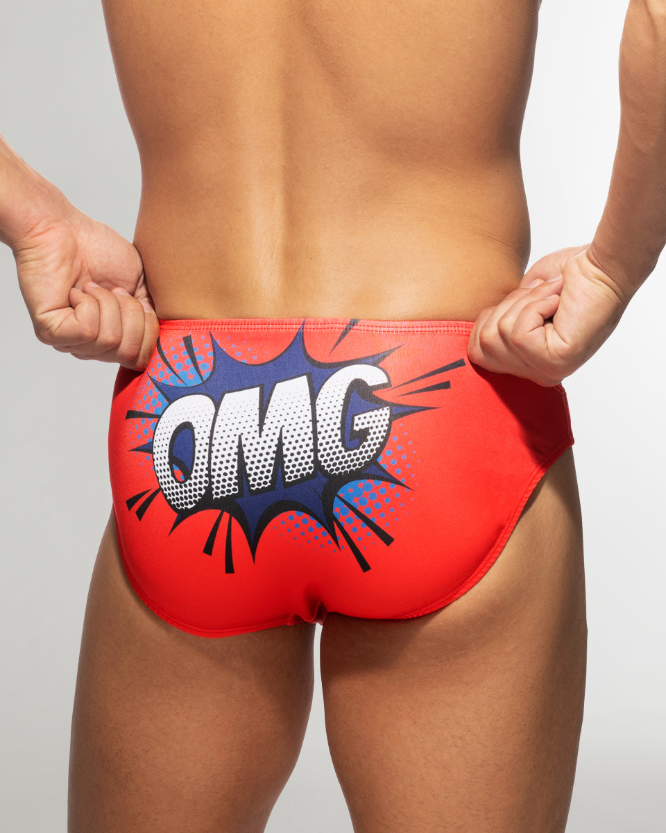 Addicted OMG Swim Brief Red