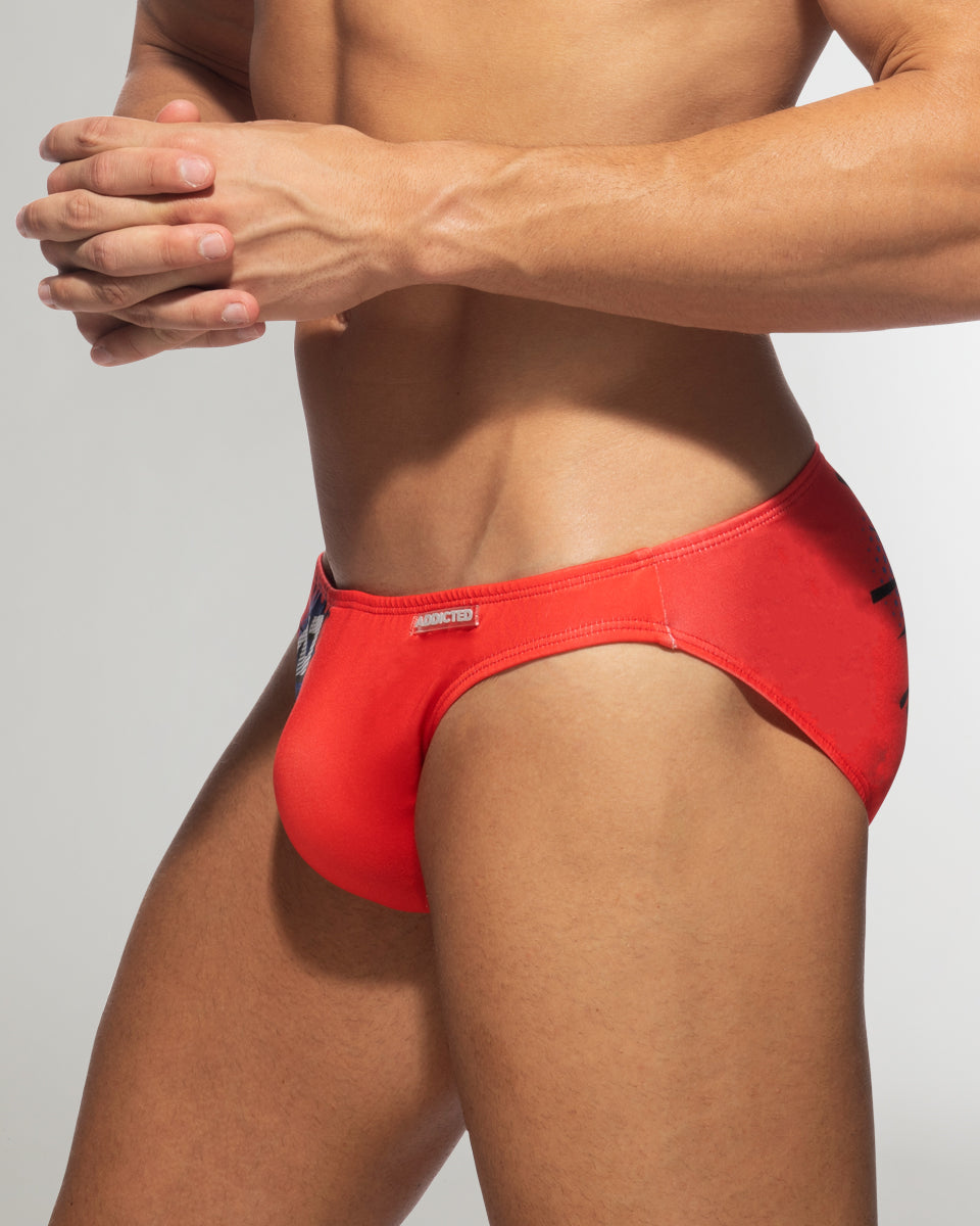 Addicted OMG Swim Brief Red