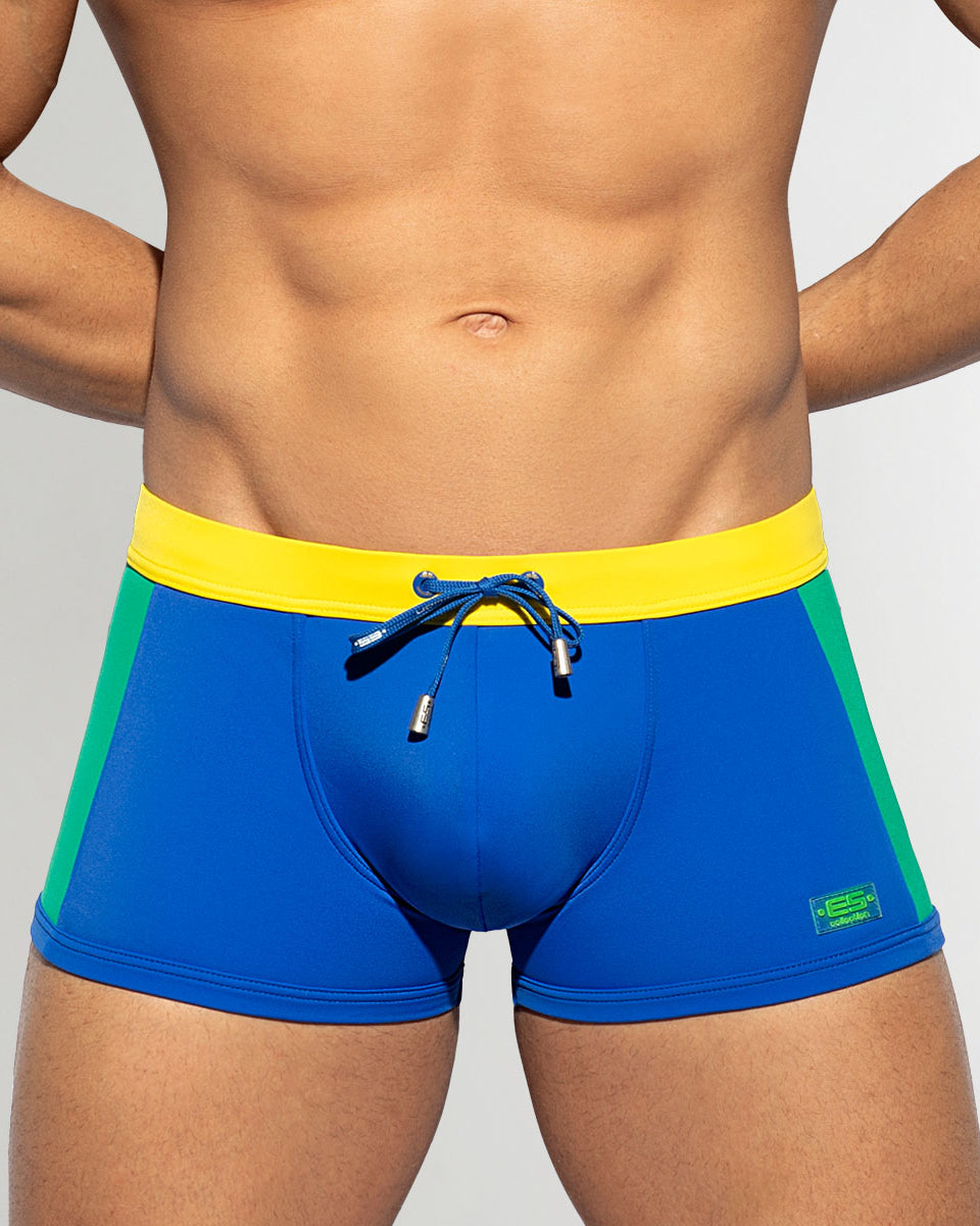 Addicted Flags Swim Trunk Royal-blue