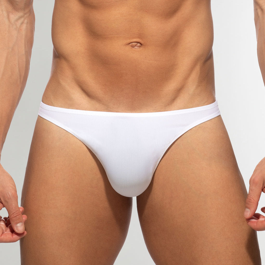 Addicted Snow White Rib Thong White