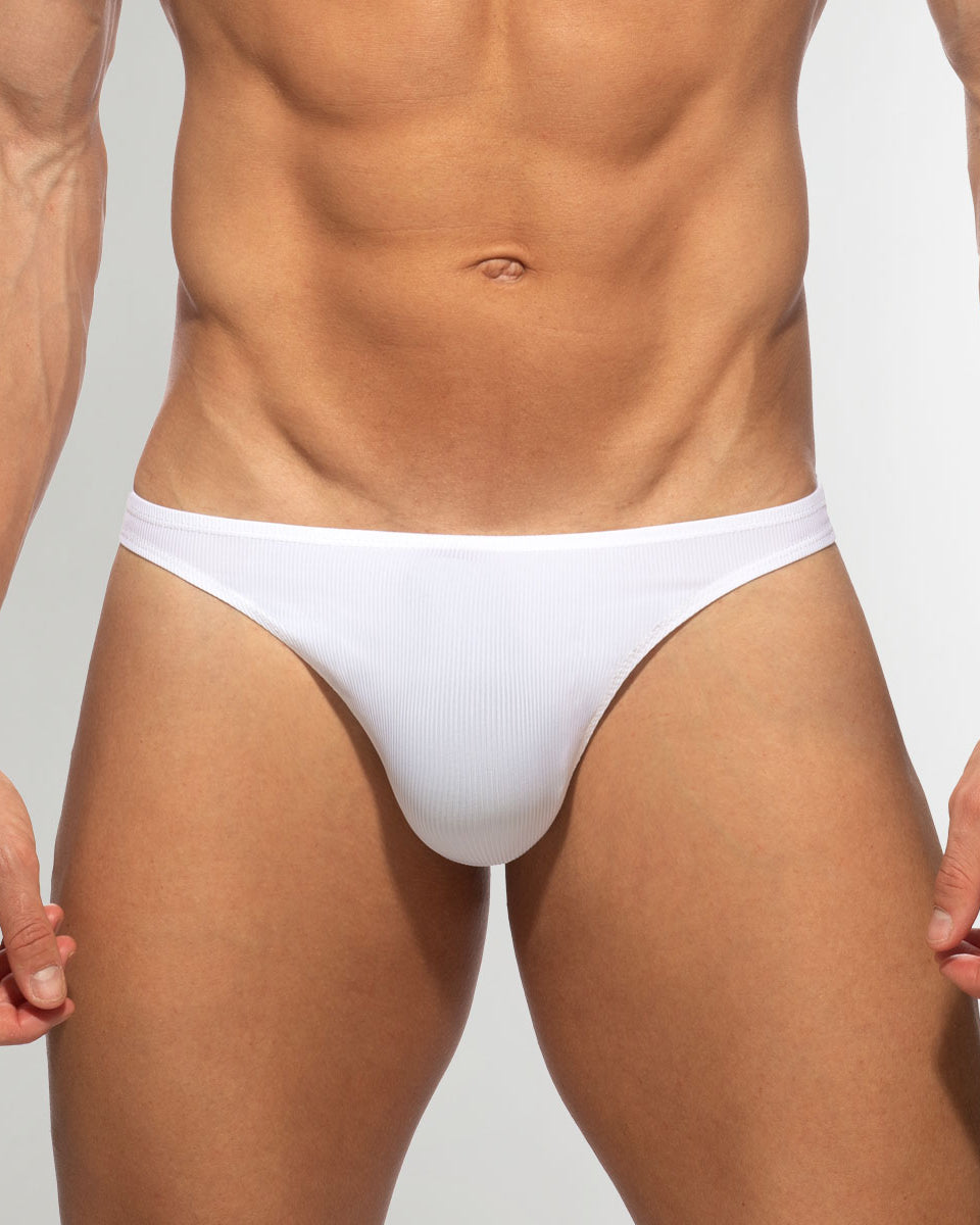 Addicted Snow White Rib Thong White