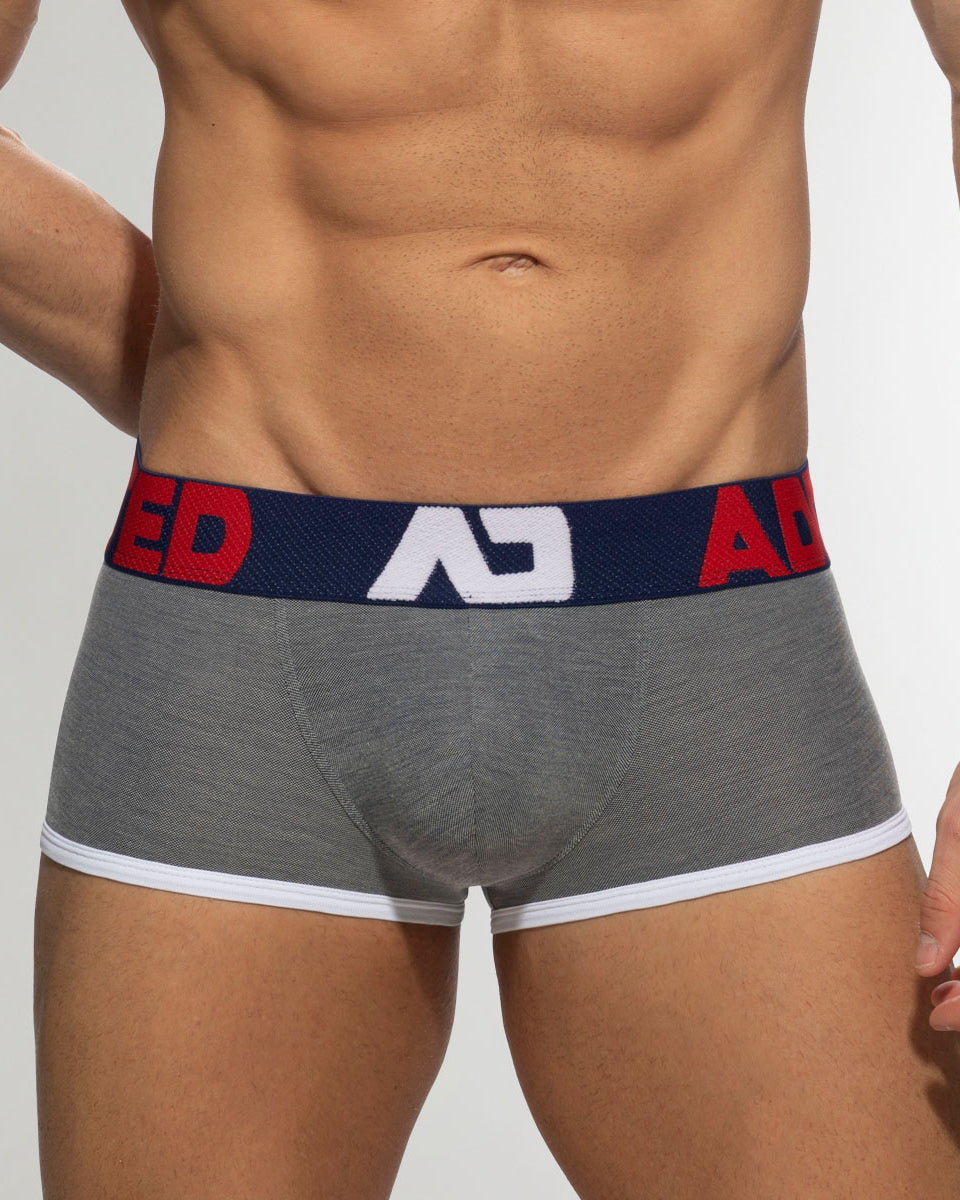 Addicted AD Pique Trunk Charcoal - men's trunk with supportive pouch, front view