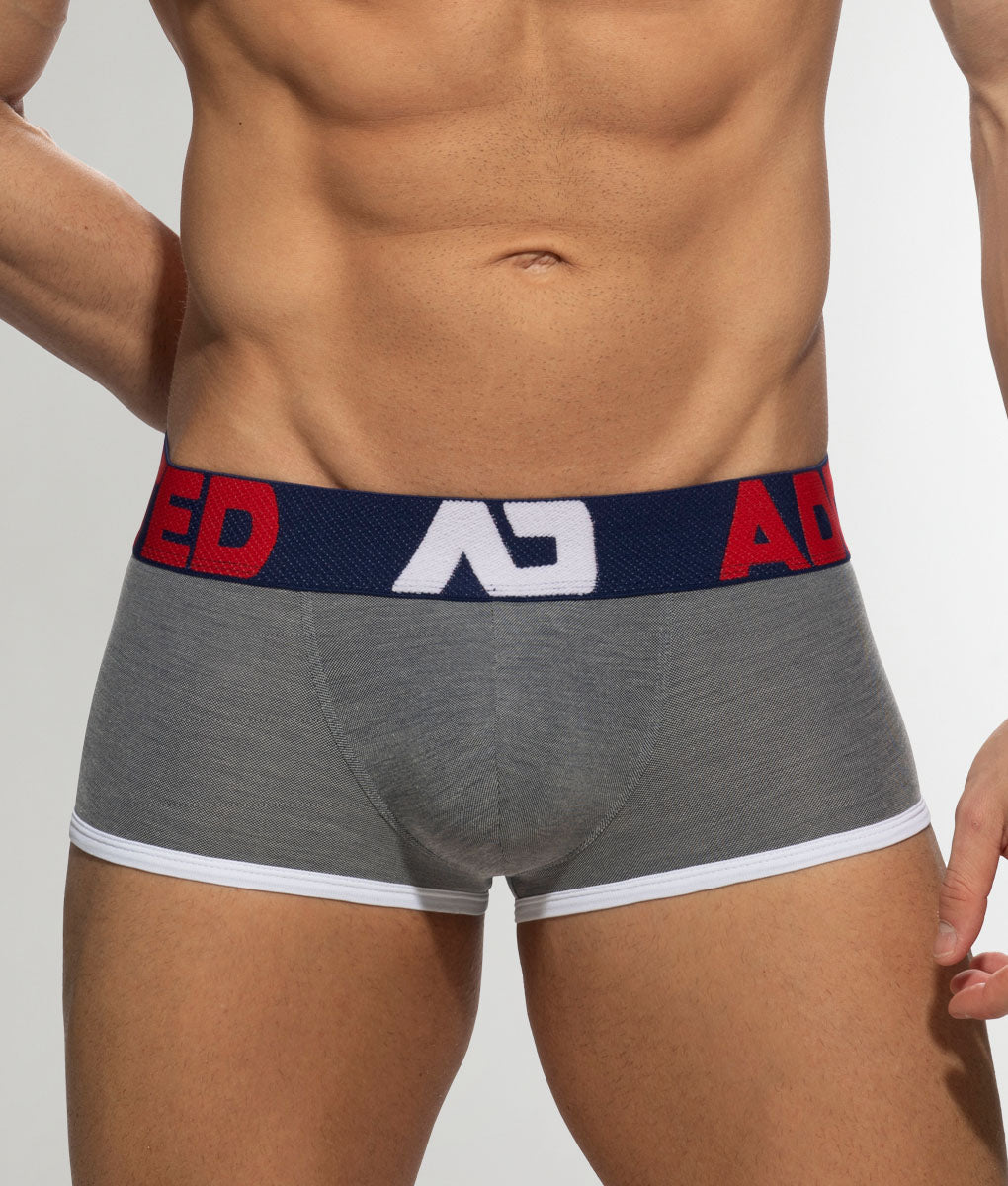 Addicted AD Pique Trunk Charcoal - men's trunk with supportive pouch, front view