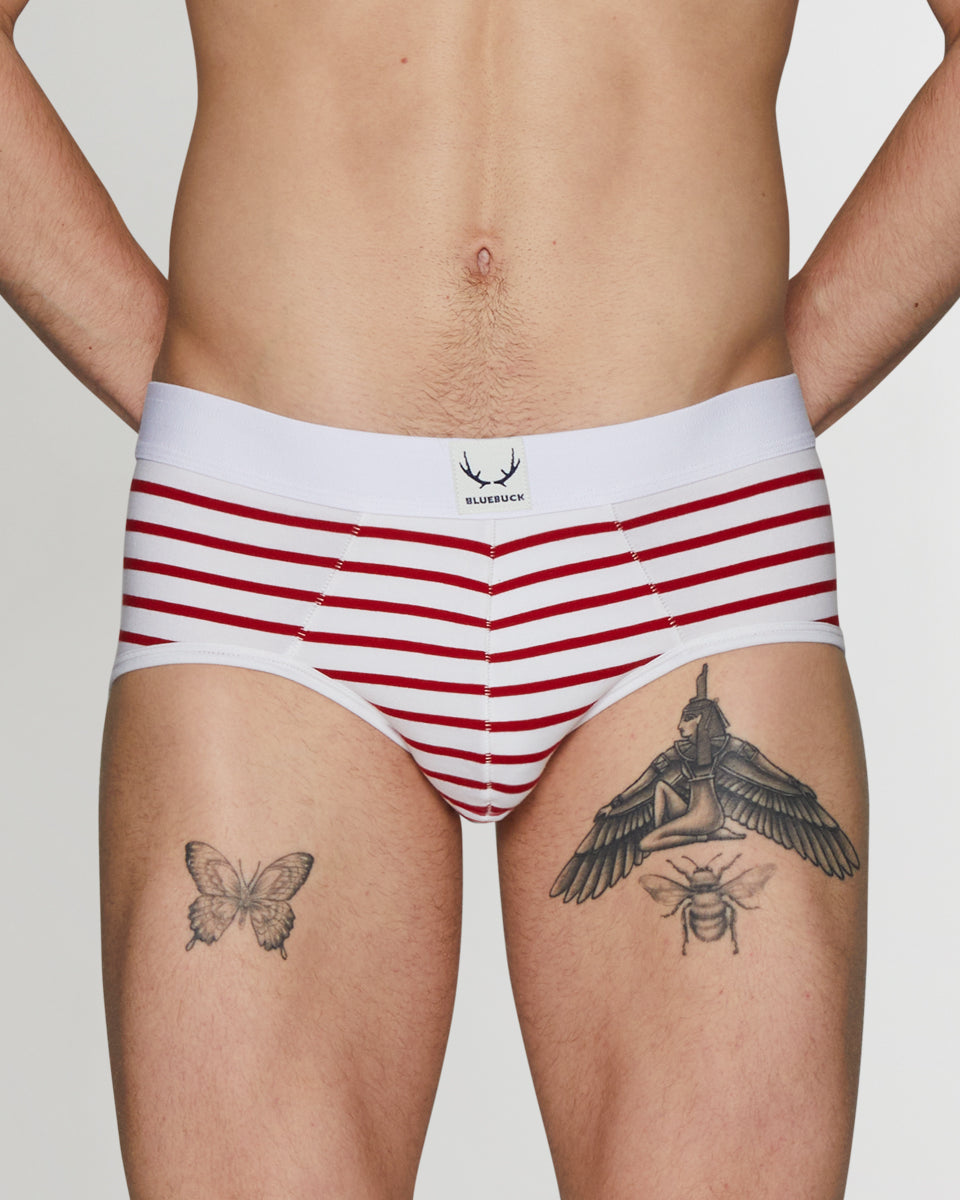 Bluebuck Nautical Brief Bluebuck Nautical Brief White-red-stripes