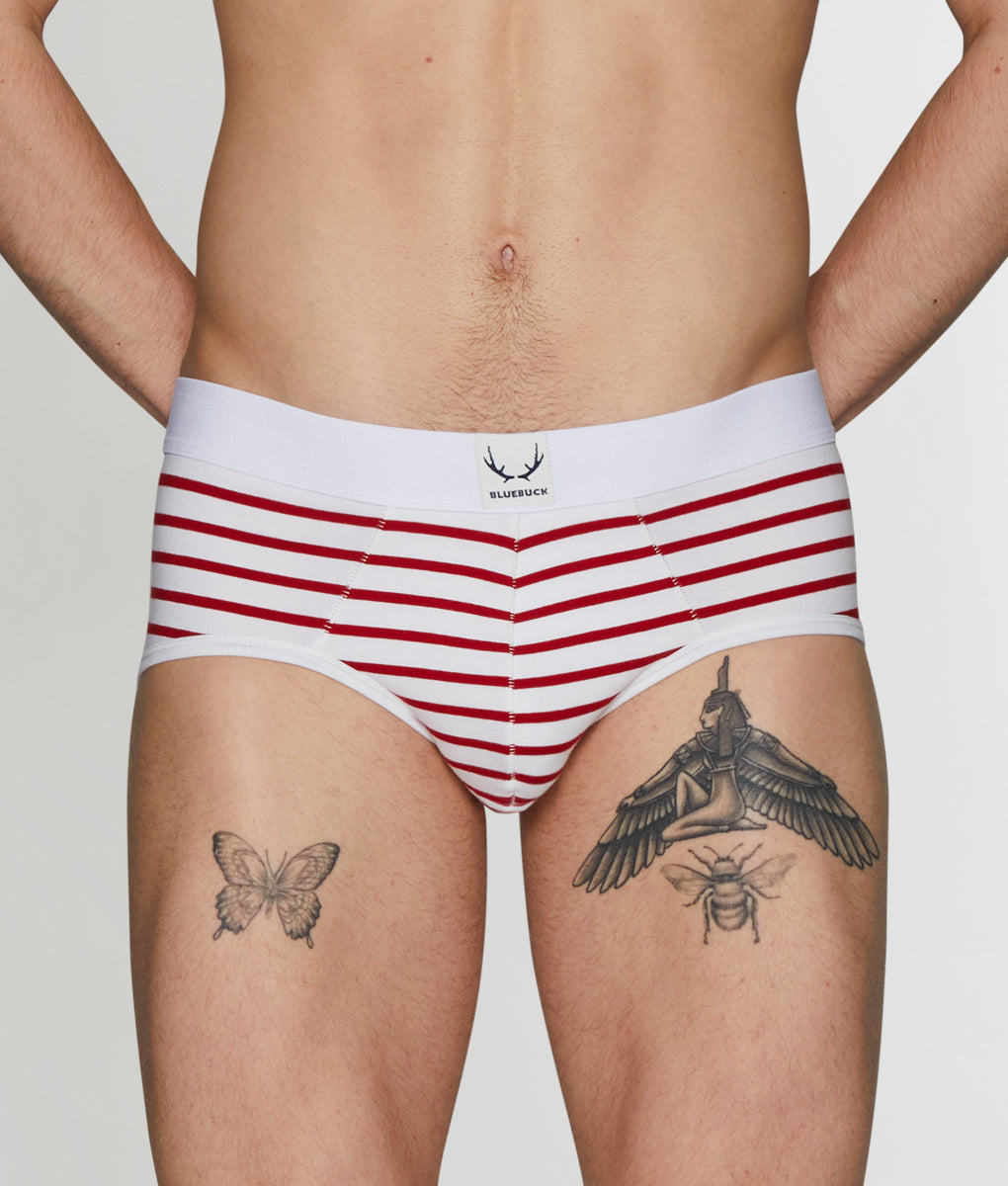 Bluebuck Nautical Brief Bluebuck Nautical Brief White-red-stripes