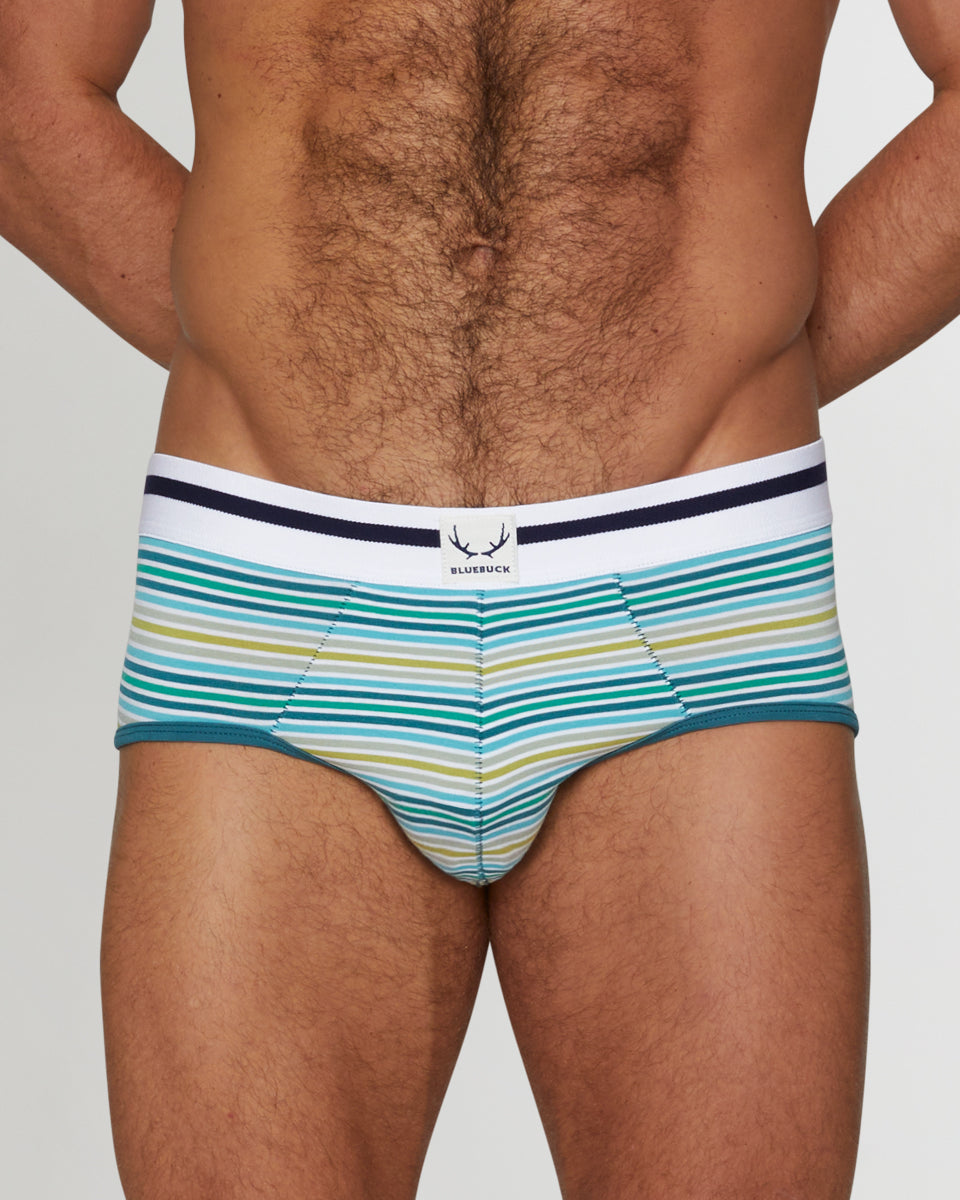 Bluebuck Mini Stripe Brief Bluebuck Mini Stripe Brief Small-green-stripes