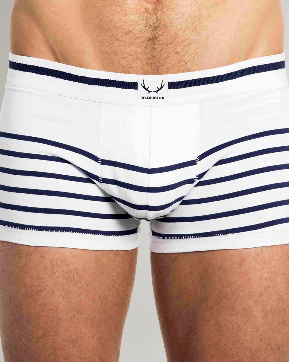 Bluebuck Nautical Trunk White-navy-stripes