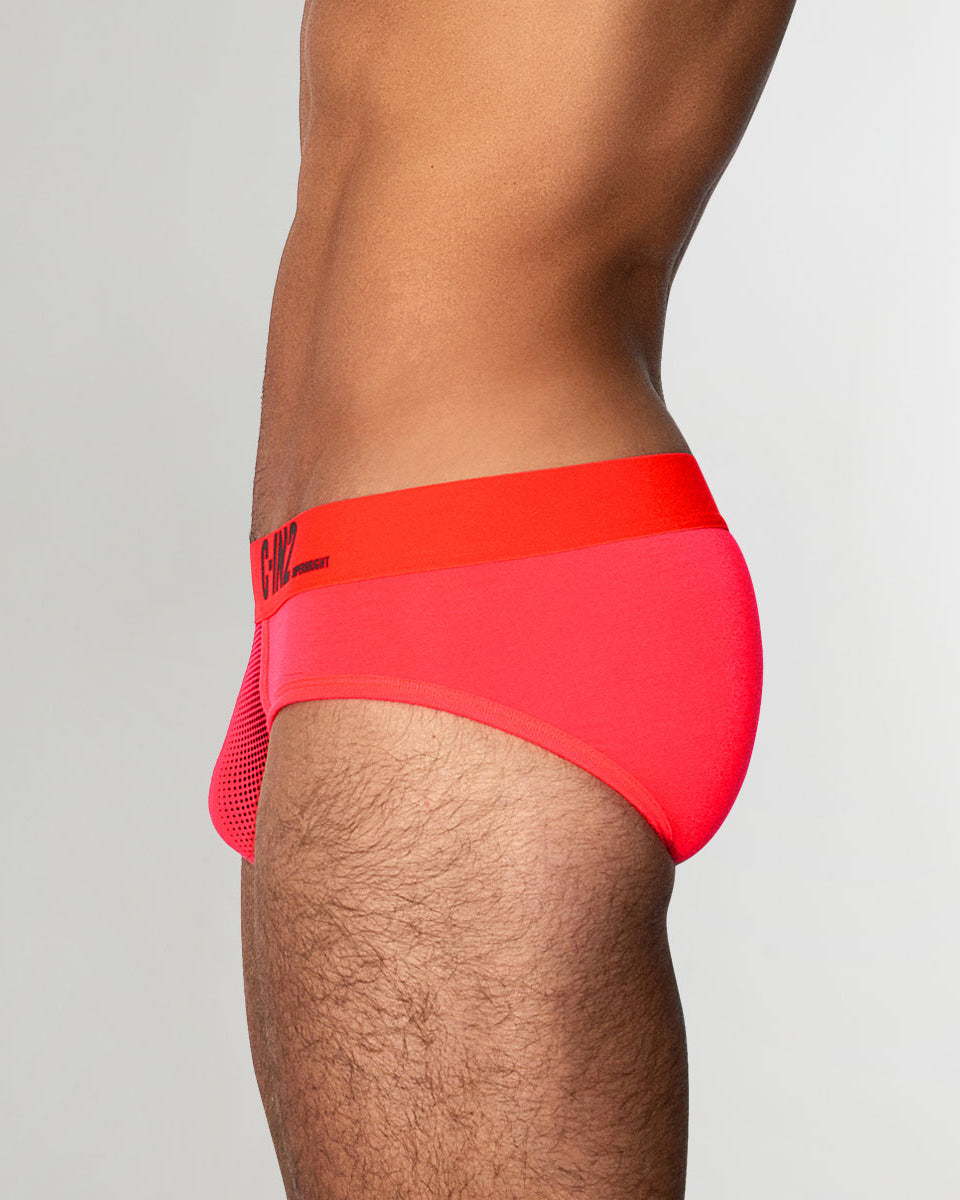 C-IN2 Super Bright Low Rise Neon Brief Neon-red