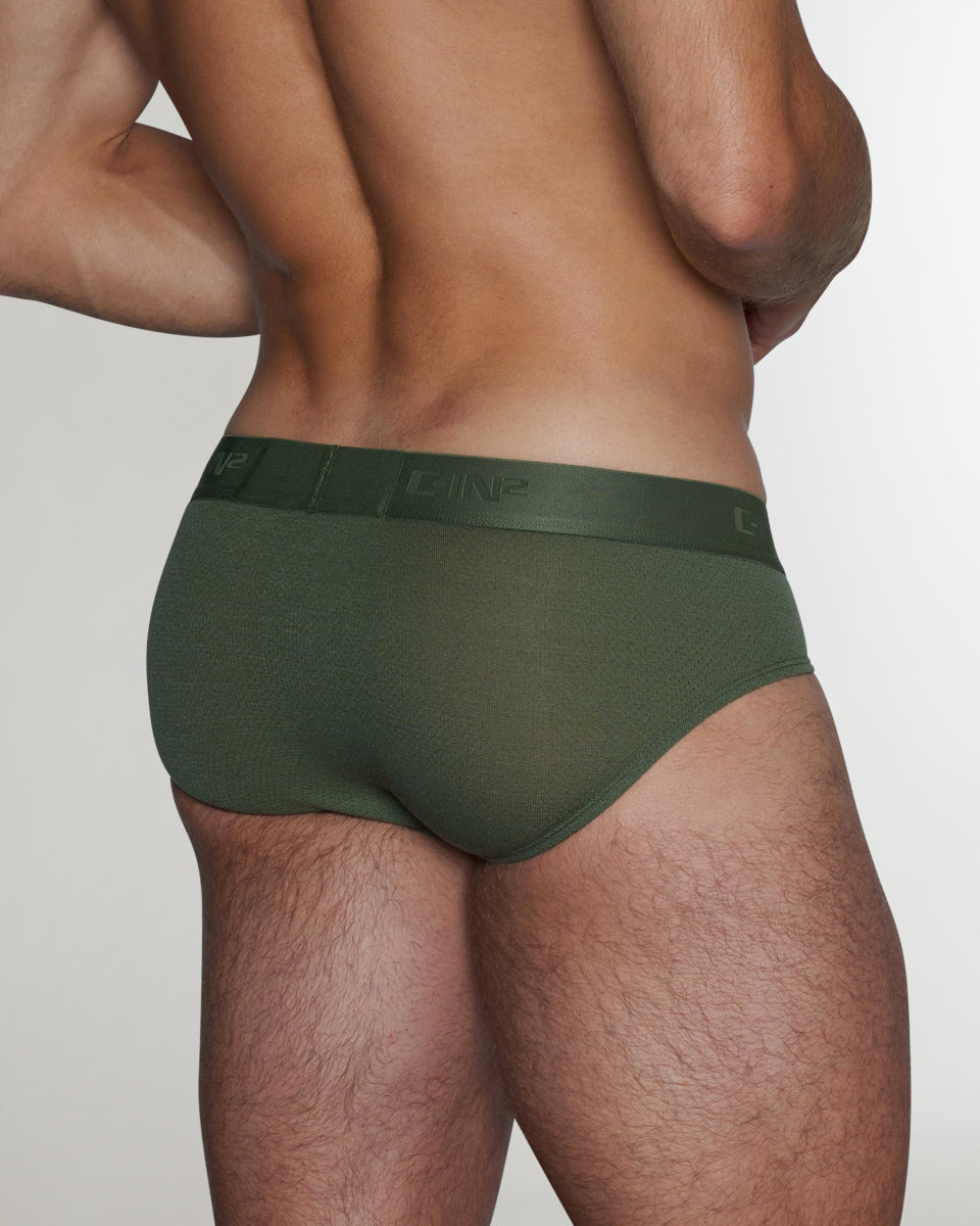 C-IN2 Active Low Rise Brief Olan-olive