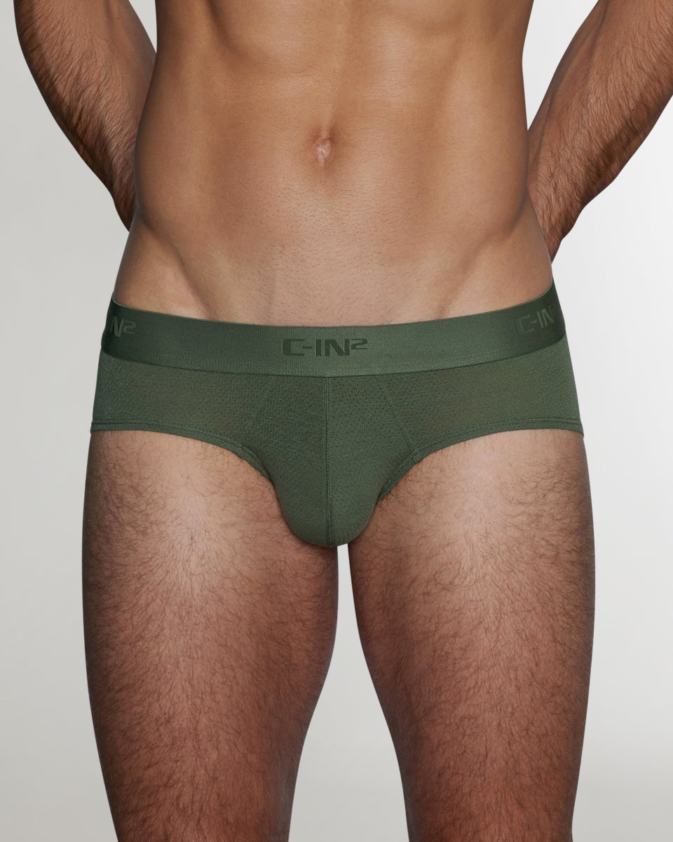 C-IN2 Active Low Rise Brief Olan-olive
