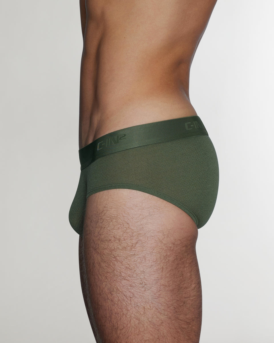 C-IN2 Active Low Rise Brief Olan-olive