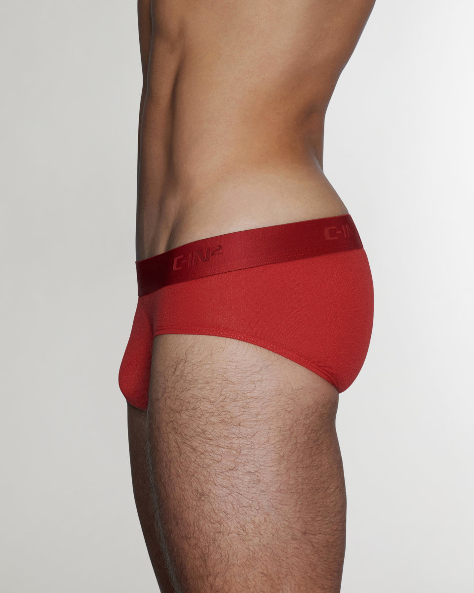 C-IN2 Active Low Rise Brief Rocco-red