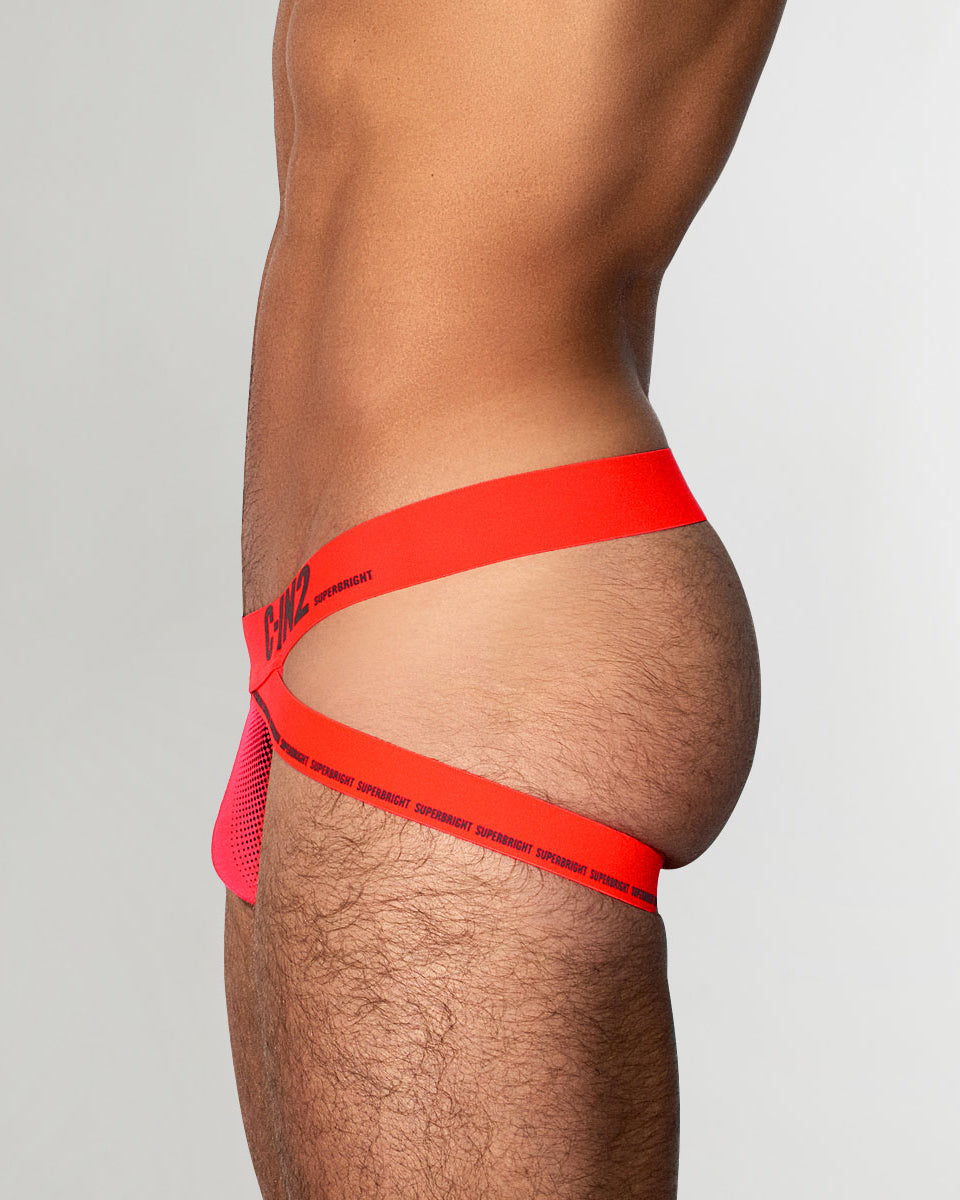 C-IN2 Super Bright Neon Jockstrap Neon-red