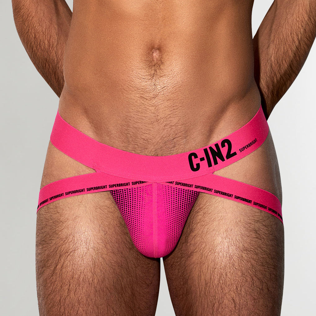 C-IN2 Super Bright Neon Jockstrap Neon-pink
