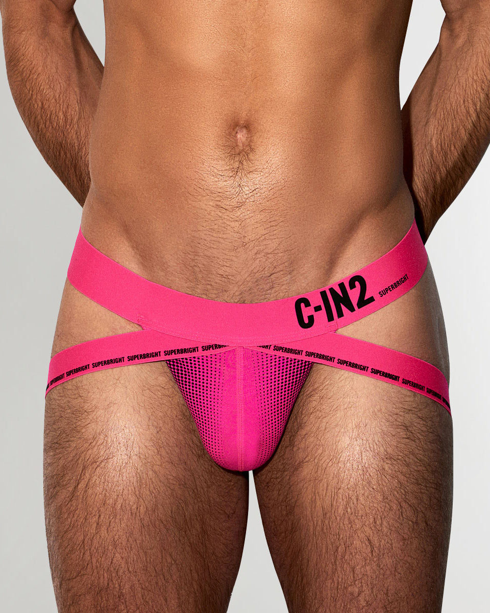 C-IN2 Super Bright Neon Jockstrap Neon-pink
